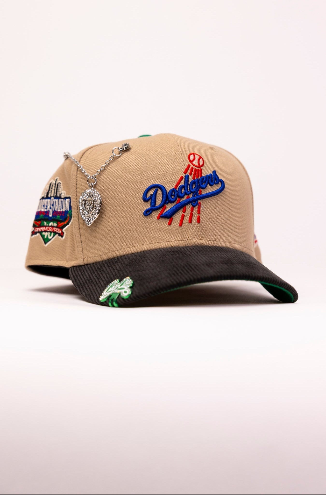 NEW ERA EXCLUSIVE 59FIFTY CAMEL/CORDUROY LOS ANGELES DODGERS W/ 40TH ANNIVERSARY SIDE PATCH