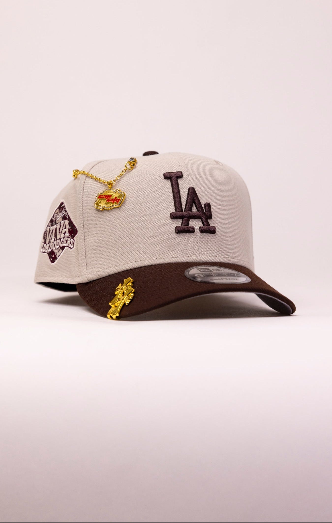 NEW ERA EXCLUSIVE 9FIFTY STONE/BROWN LOS ANGELES DODGERS SNAPBACK W/ "VIVA LOS DODGERS" SIDE PATCH