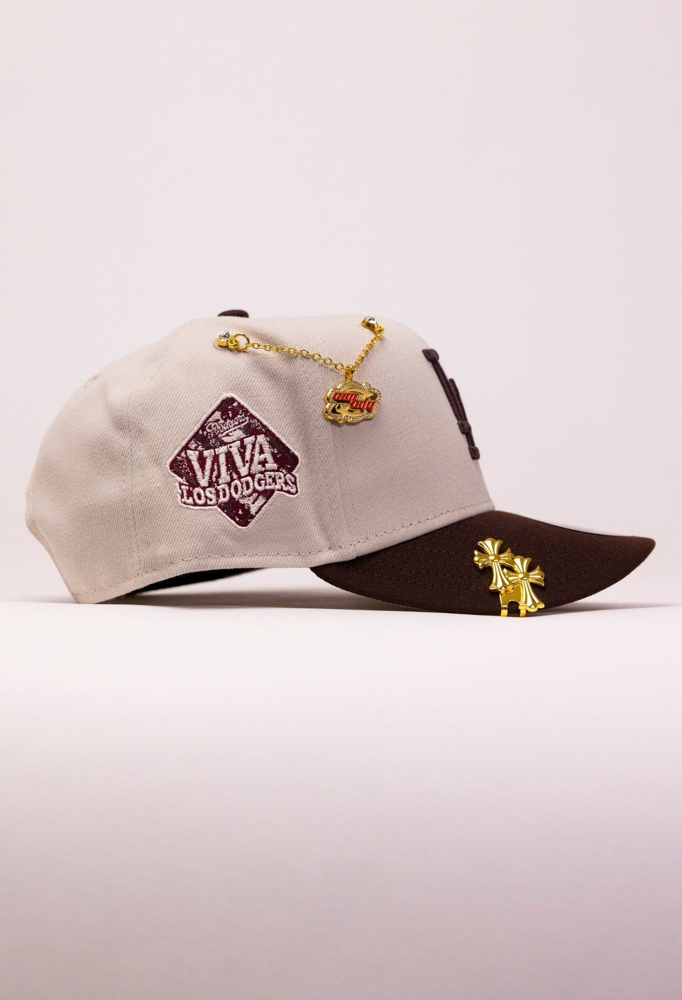 NEW ERA EXCLUSIVE 9FIFTY STONE/BROWN LOS ANGELES DODGERS SNAPBACK W/ "VIVA LOS DODGERS" SIDE PATCH