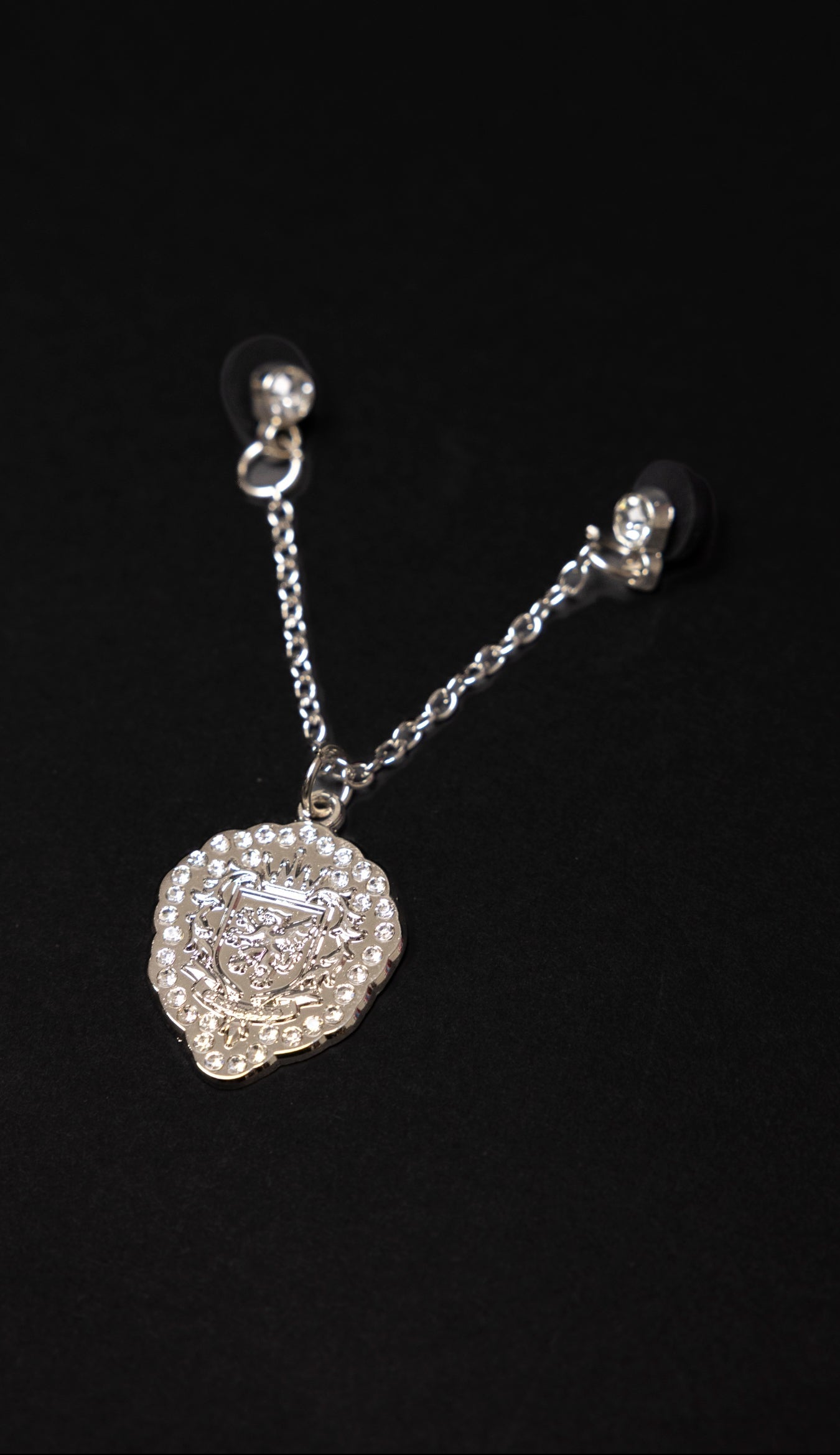 *NEW SILVER "EXCLUSIVE CLUB" CHAIN W/ RHINESTONES VERY LIMITED
