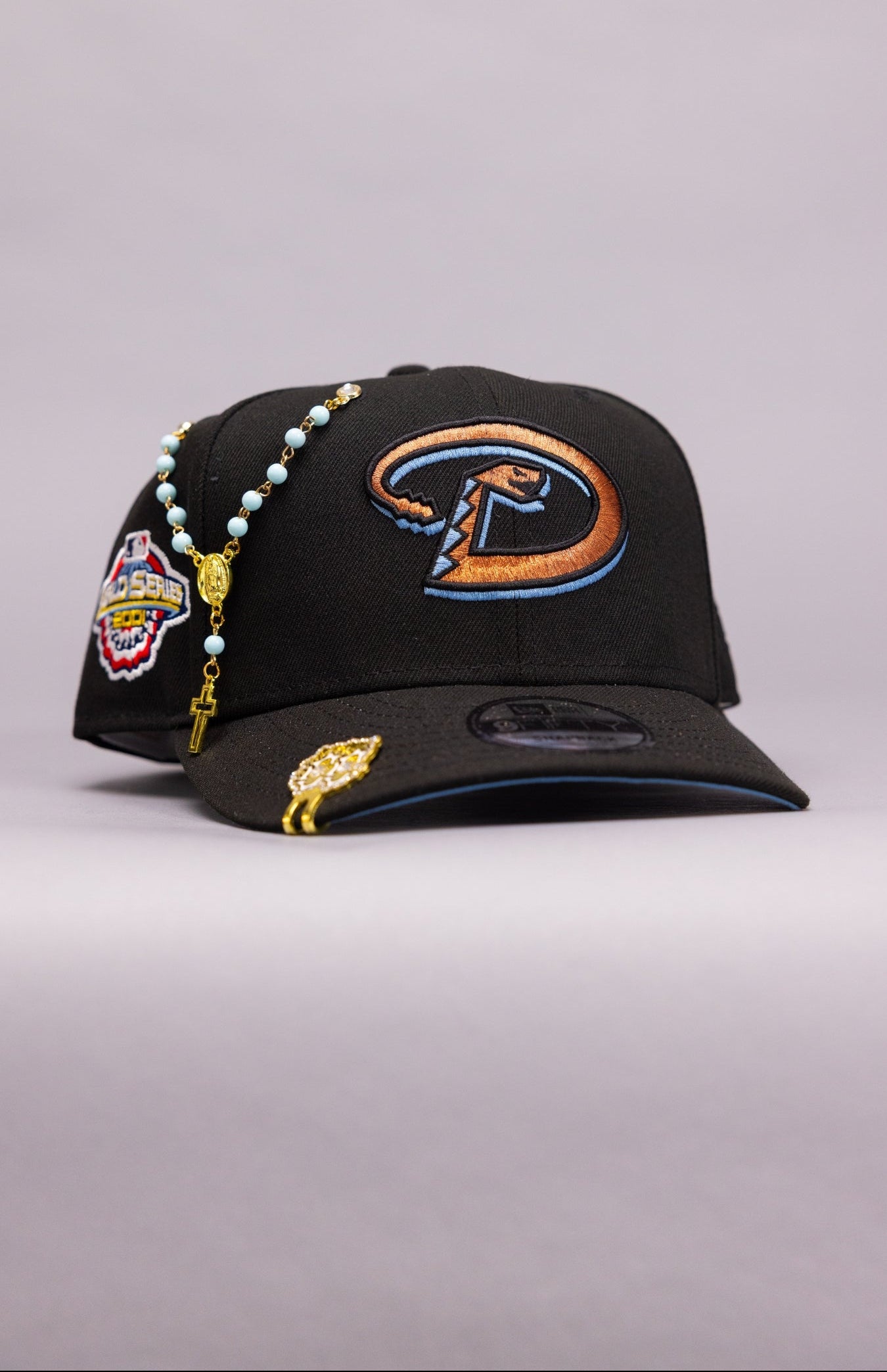 NEW ERA EXCLUSIVE 9FIFTY BLACK ARIZONA DIAMONDBACKS SNAPBACK W/ 2001 WORLD SERIES SIDE PATCH