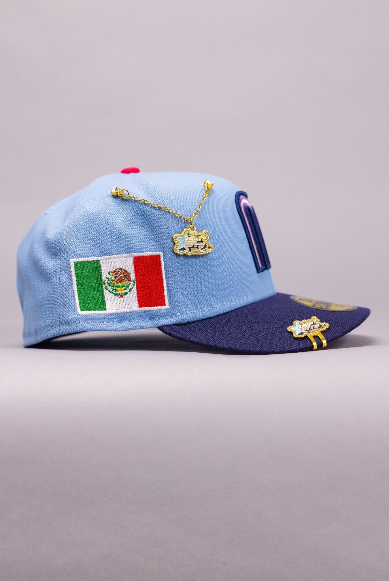 NEW ERA EXCLUSIVE 59FIFTY SKY BLUE 2026 WBC MEXICO W/ "MEXICAN FLAG" SIDE PATCH