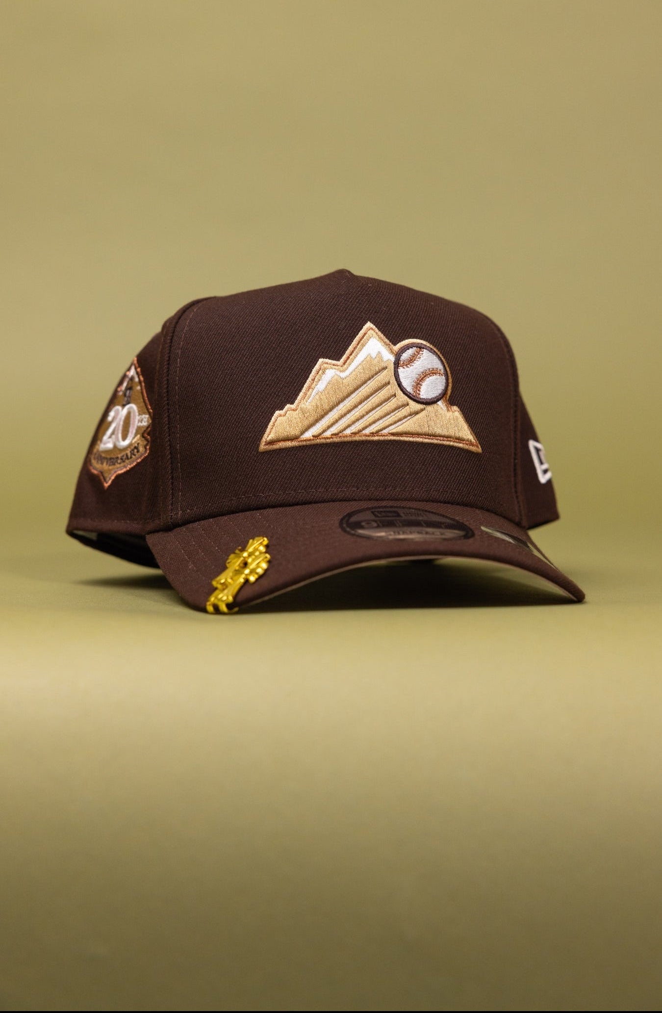 NEW ERA 9FIFTY A-FRAME DARK BROWN COLORADO ROCKIES W/ 20TH ANNIVERSARY SIDE PATCH