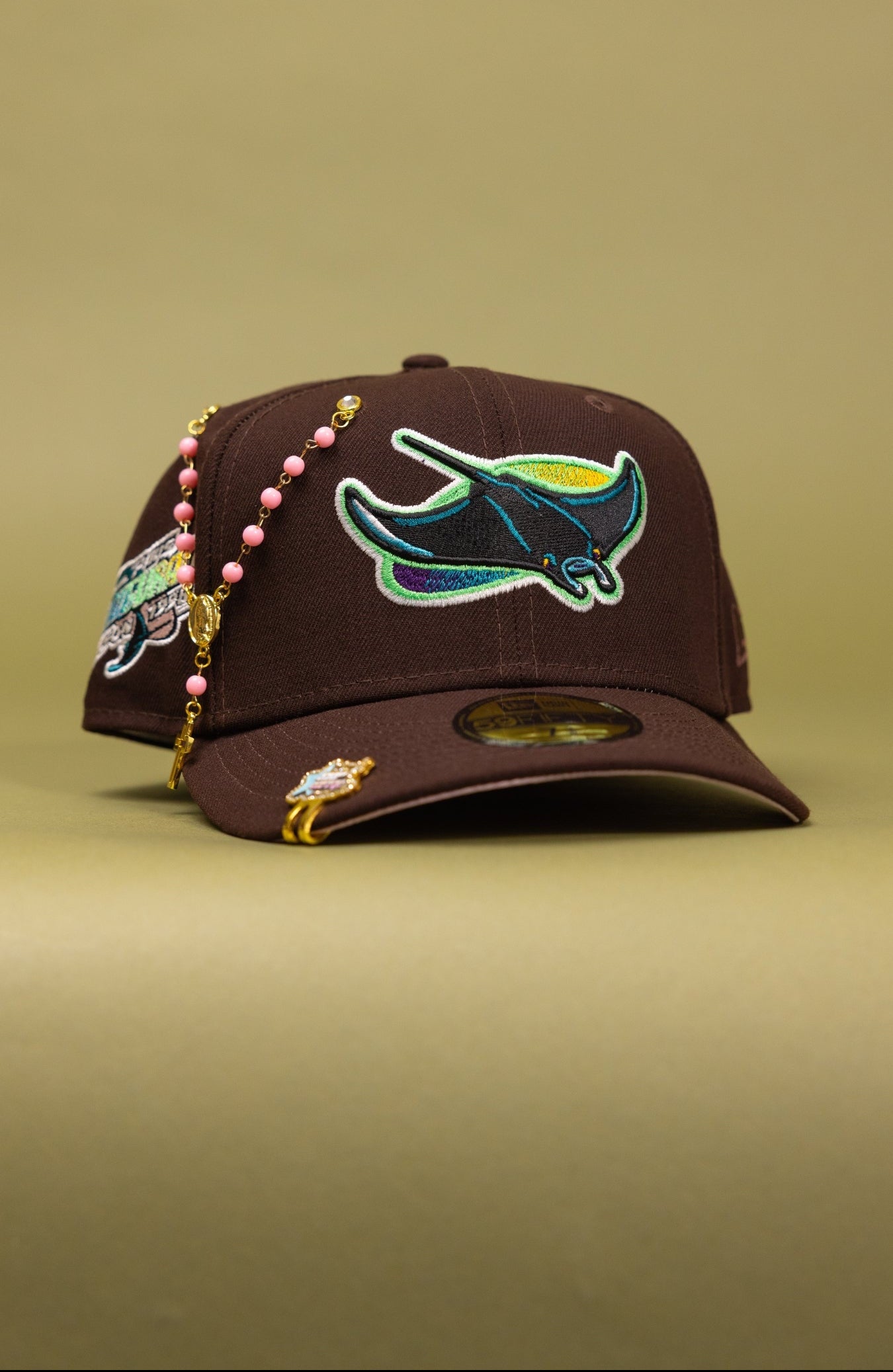 NEW ERA EXCLUSIVE 59FIFTY DARK BROWN TAMPA BAY DEVILRAYS W/ INAUGURAL SEASON SIDE PATCH