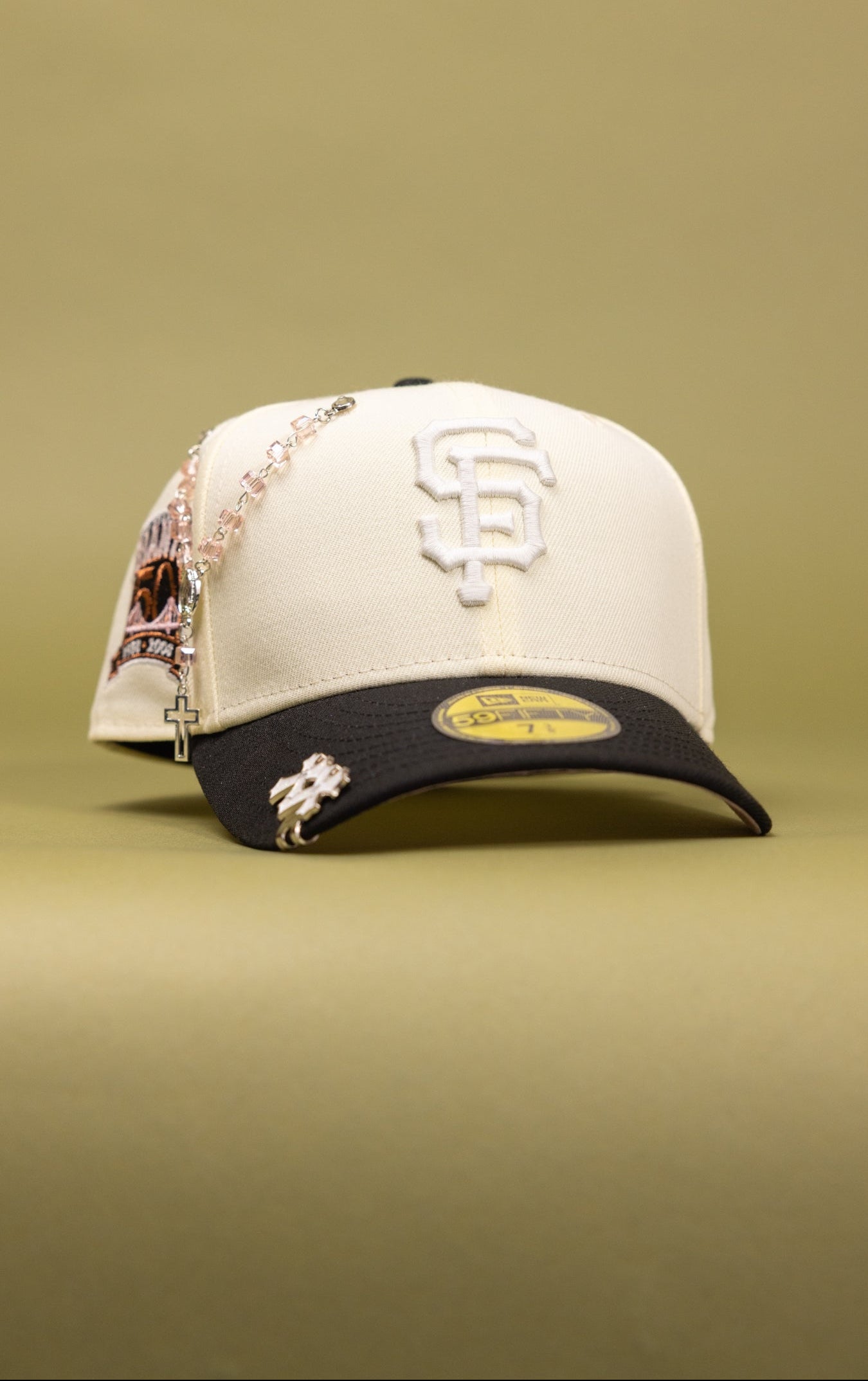 NEW ERA EXCLUSIVE 59FIFTY CHROME/BLACK SAN FRANCISCO GIANTS W/ 50TH SEASON SIDE PATCH
