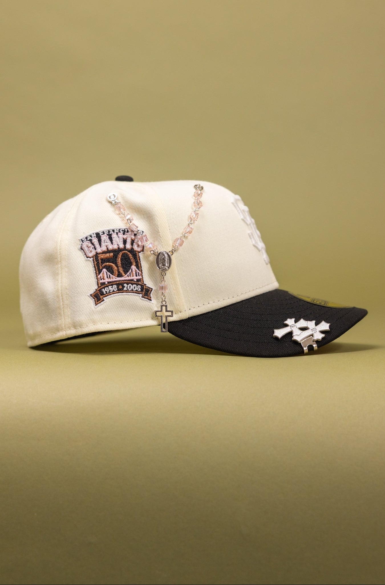 NEW ERA EXCLUSIVE 59FIFTY CHROME/BLACK SAN FRANCISCO GIANTS W/ 50TH SEASON SIDE PATCH