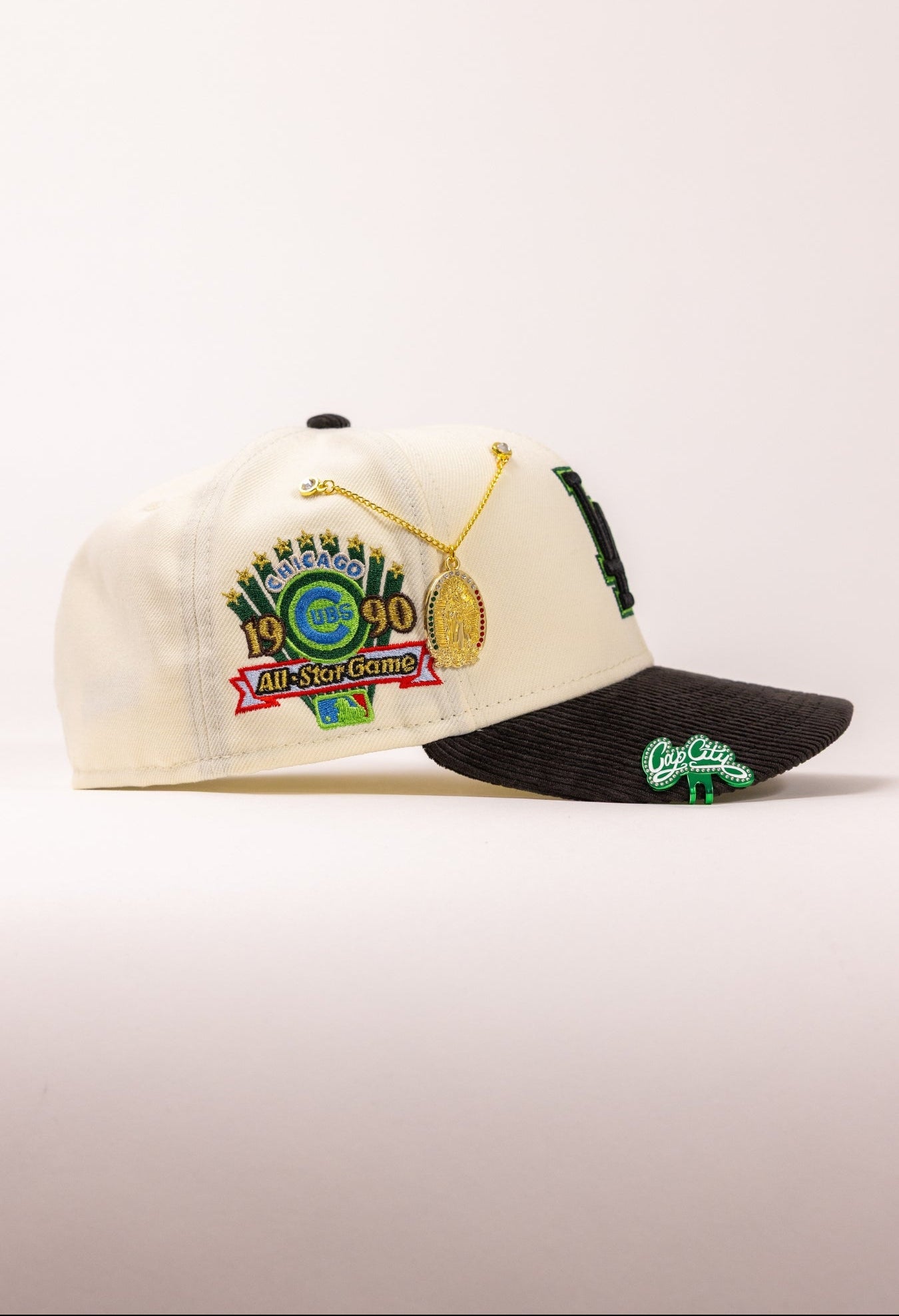 NEW ERA EXCLUSIVE 59FIFTY CHROME/CORDUROY LOS ANGELES DODGERS W// ALL STAR GAME SIDE PATCH