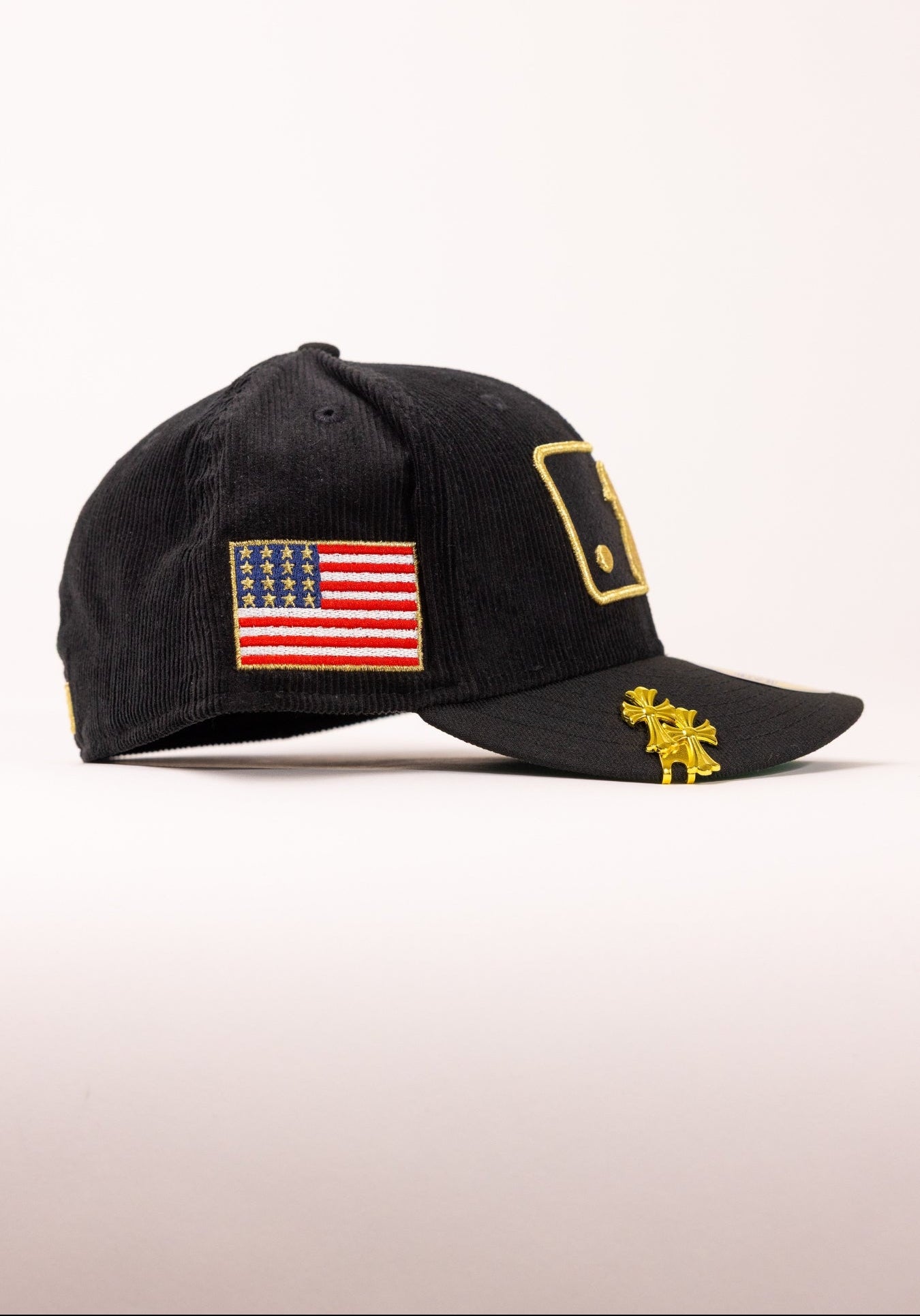 NEW ERA EXCLUSIVE 59FIFTY CORDUROY MAJOR LEAGUE BASEBALL W// AMERICAN FLAG SIDE PATCH