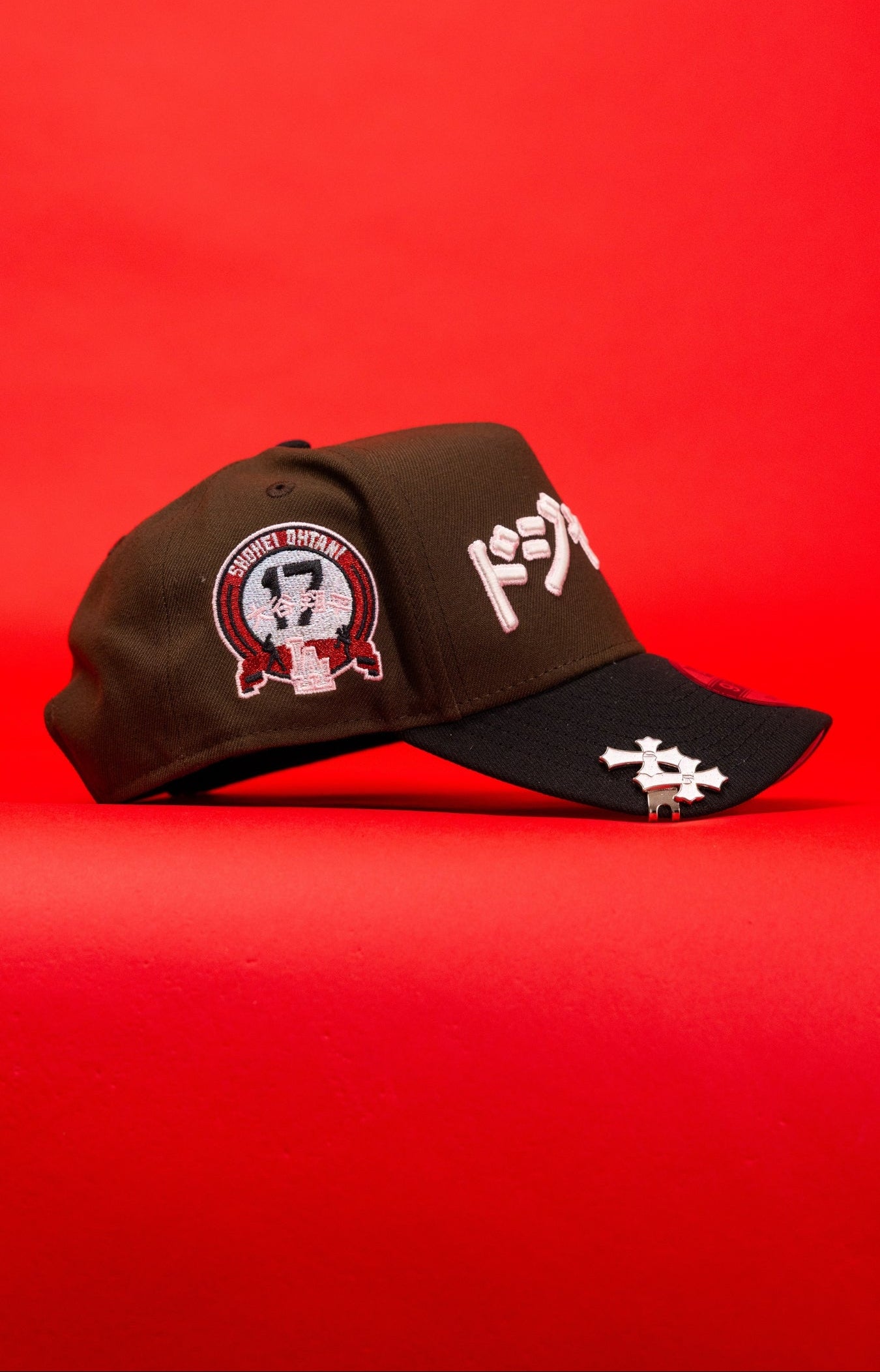 NEW ERA 9FIFTY A-FRAME BROWN/BLACK LOS ANGELES DODGERS JAPANESE SCRIPT W/ SHOHEI OHTANI SIDE PATCH