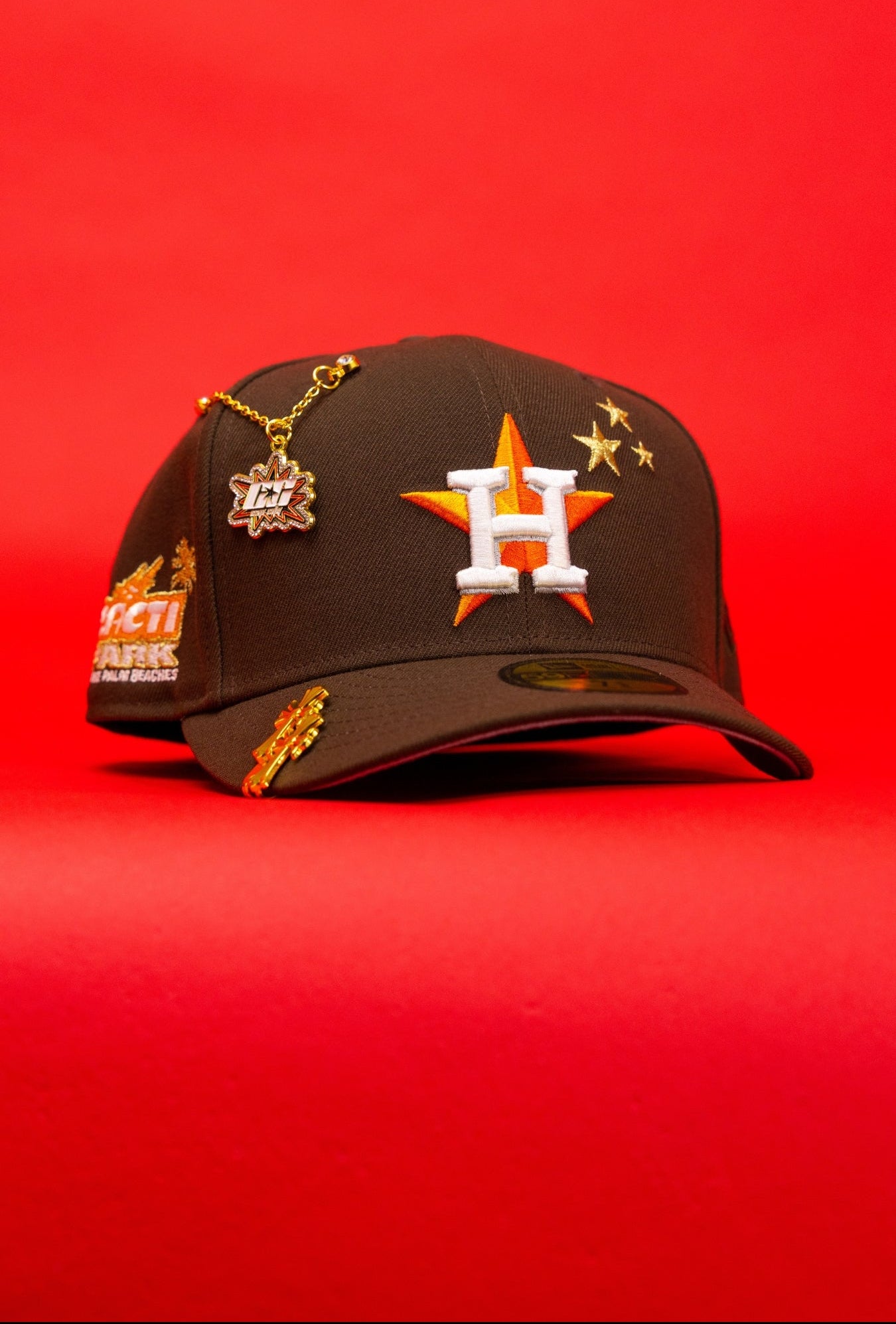 NEW ERA EXCLUSIVE 59FIFTY BROWN HOUSTON ASTROS W/ CACTI PARK SIDE PATC