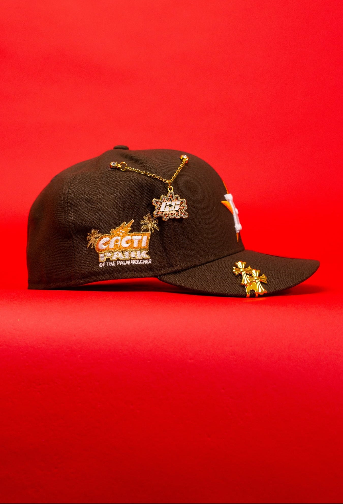 NEW ERA EXCLUSIVE 59FIFTY BROWN HOUSTON ASTROS W/ CACTI PARK SIDE PATCH