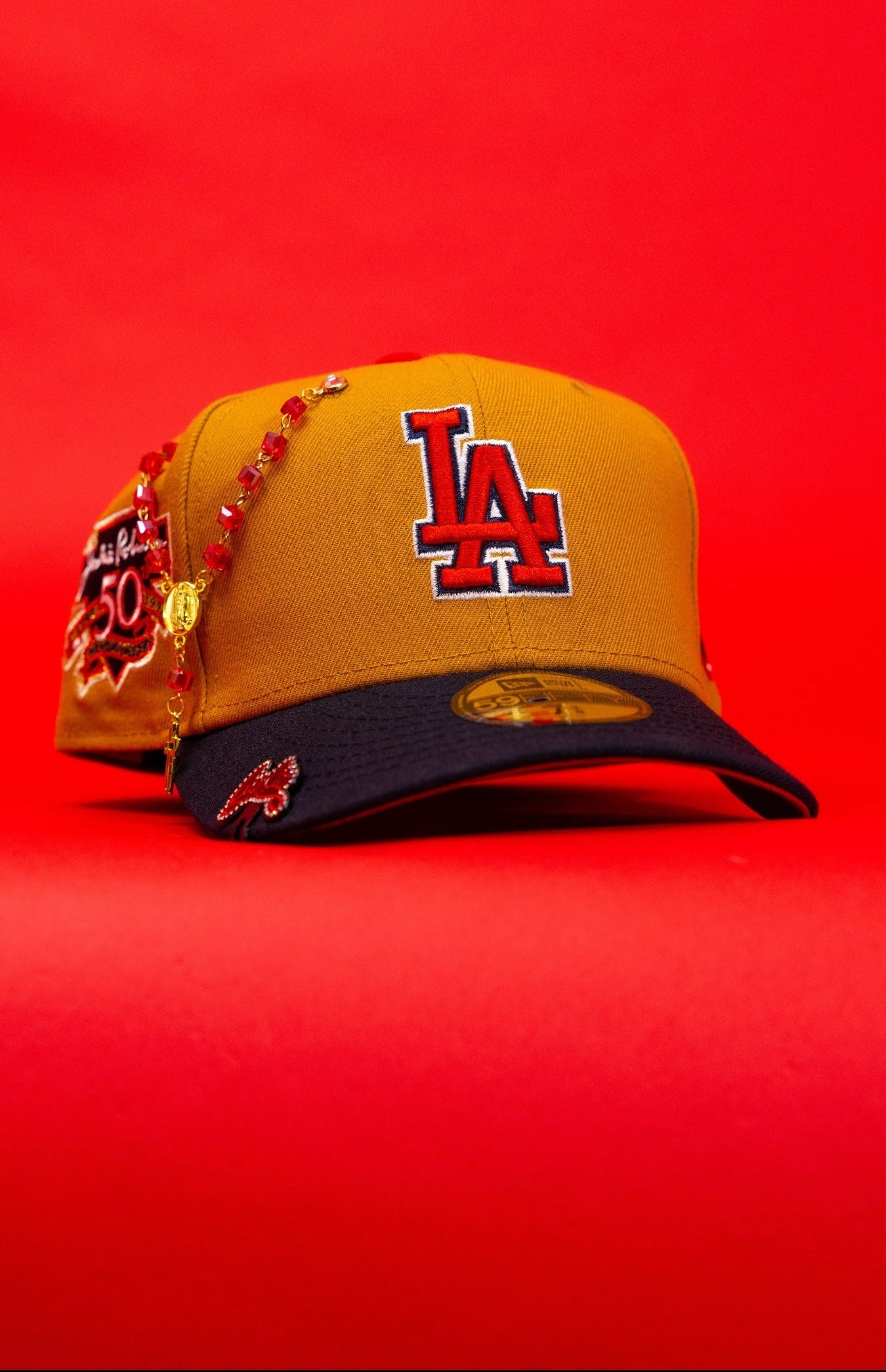 NEW ERA EXCLUSIVE 59FIFTY BRONZE/NAVY LOS ANGELES DODGERS W/ JACKIE ROBINSON SIDE PATCH