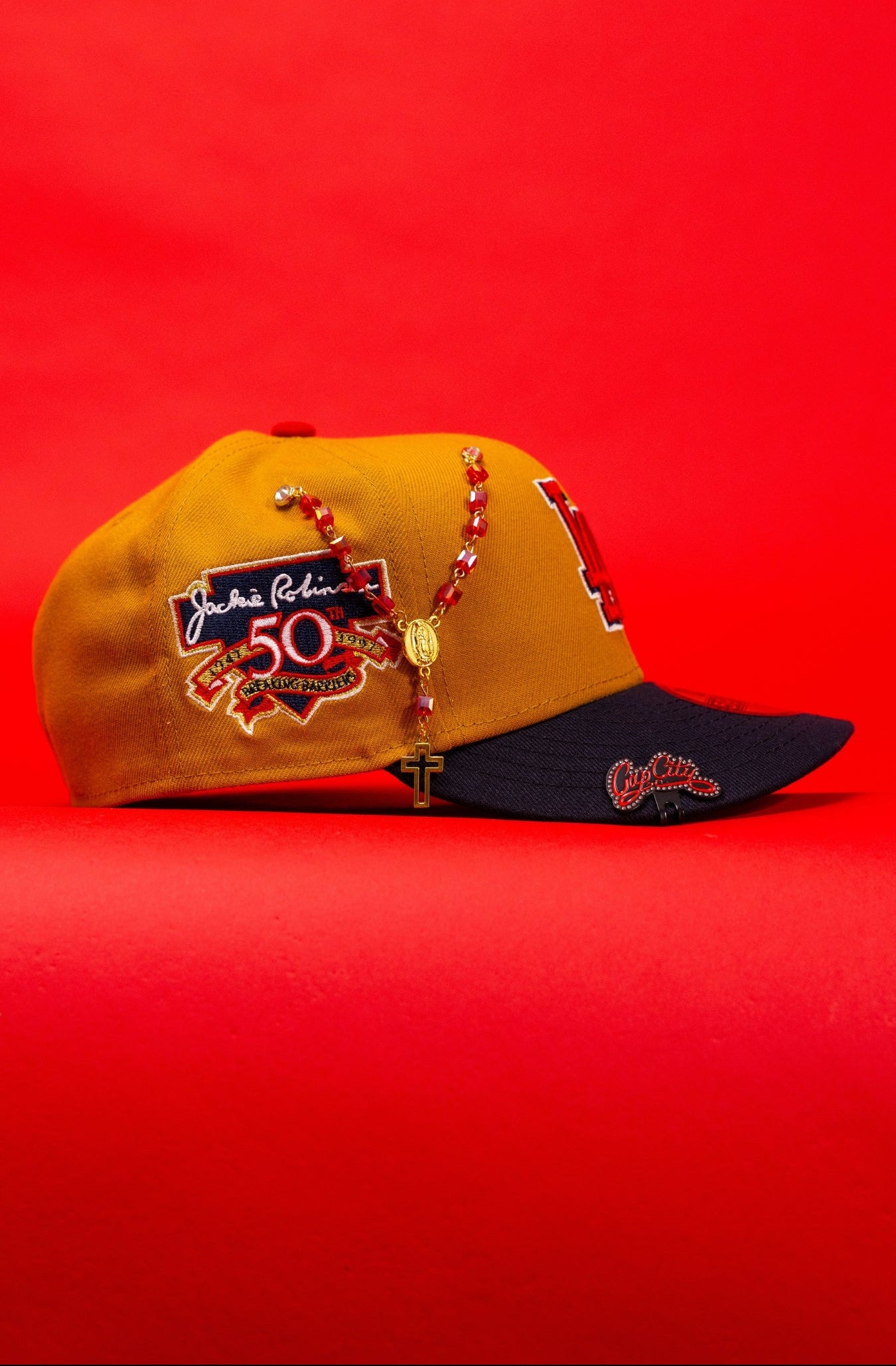 NEW ERA EXCLUSIVE 59FIFTY BRONZE/NAVY LOS ANGELES DODGERS W/ JACKIE ROBINSON SIDE PATCH