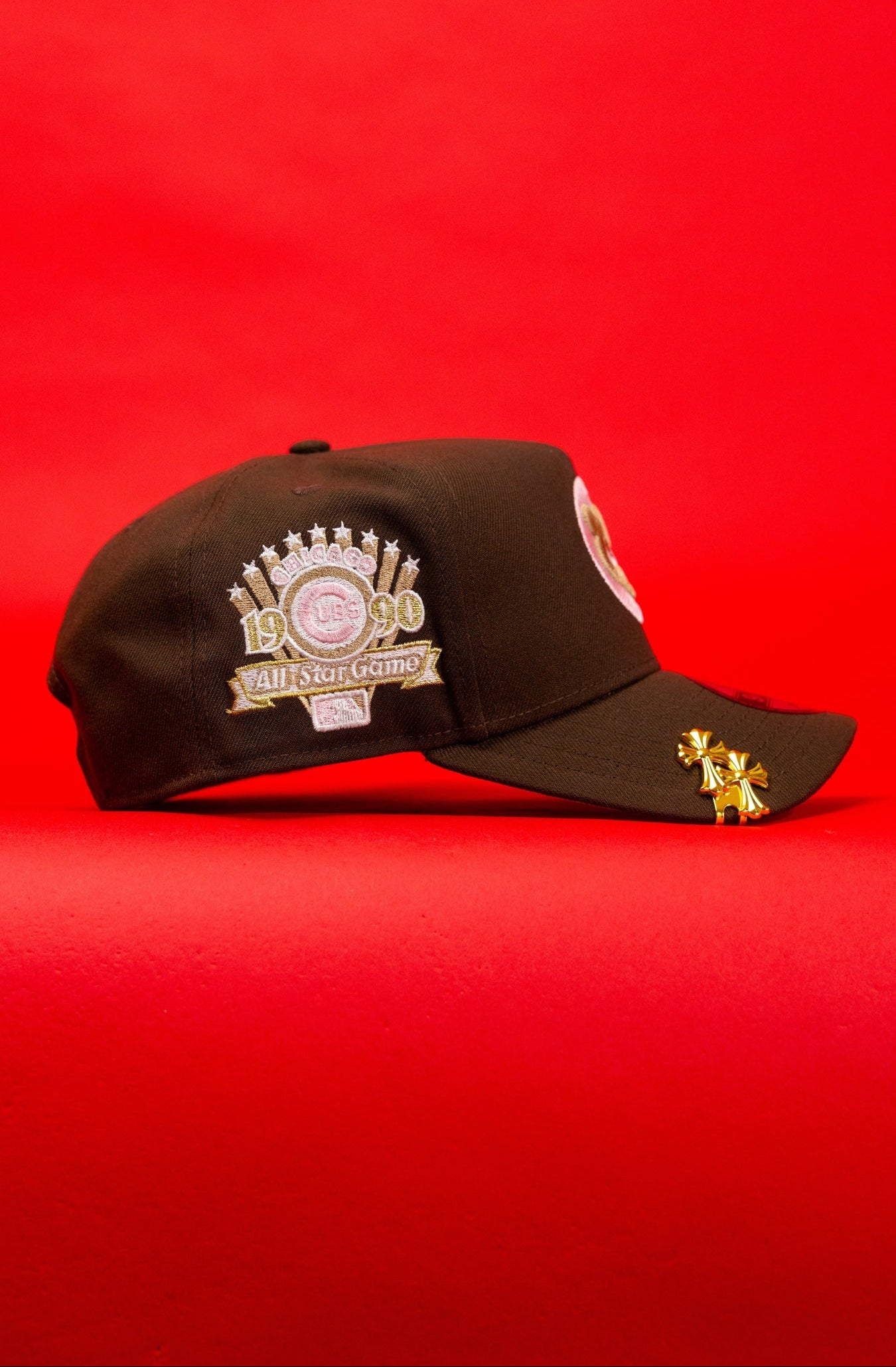 NEW ERA 9FIFTY A-FRAME BROWN CHICAGO CUBS SNAPBACK W/ 1990 ALL STAR GAME SIDE PATCH
