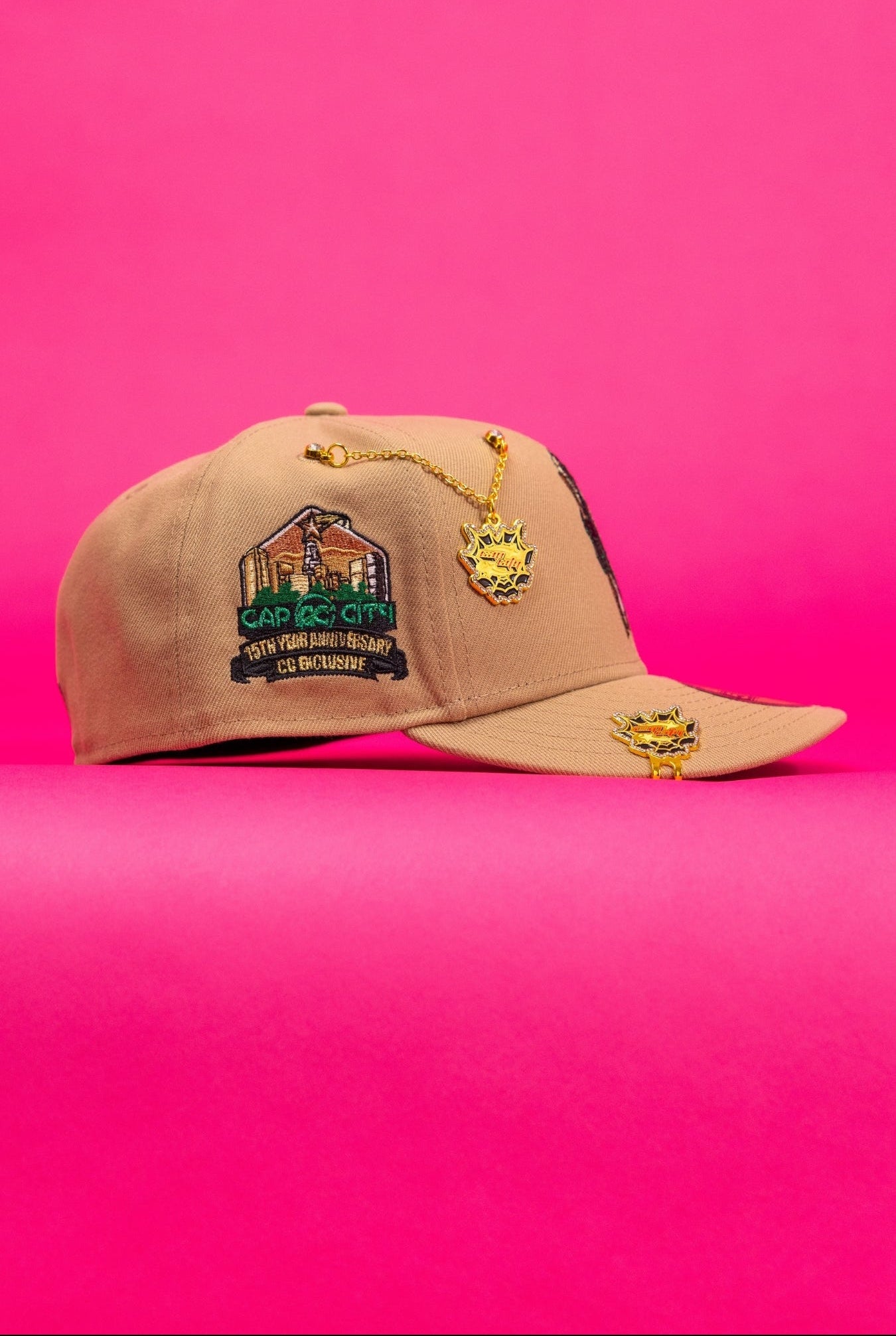 NEW ERA EXCLUSIVE 59FIFTY BEIGE "SAN JUDAS TADEO" W/ 15TH ANNIVERSARY SIDE PATCH