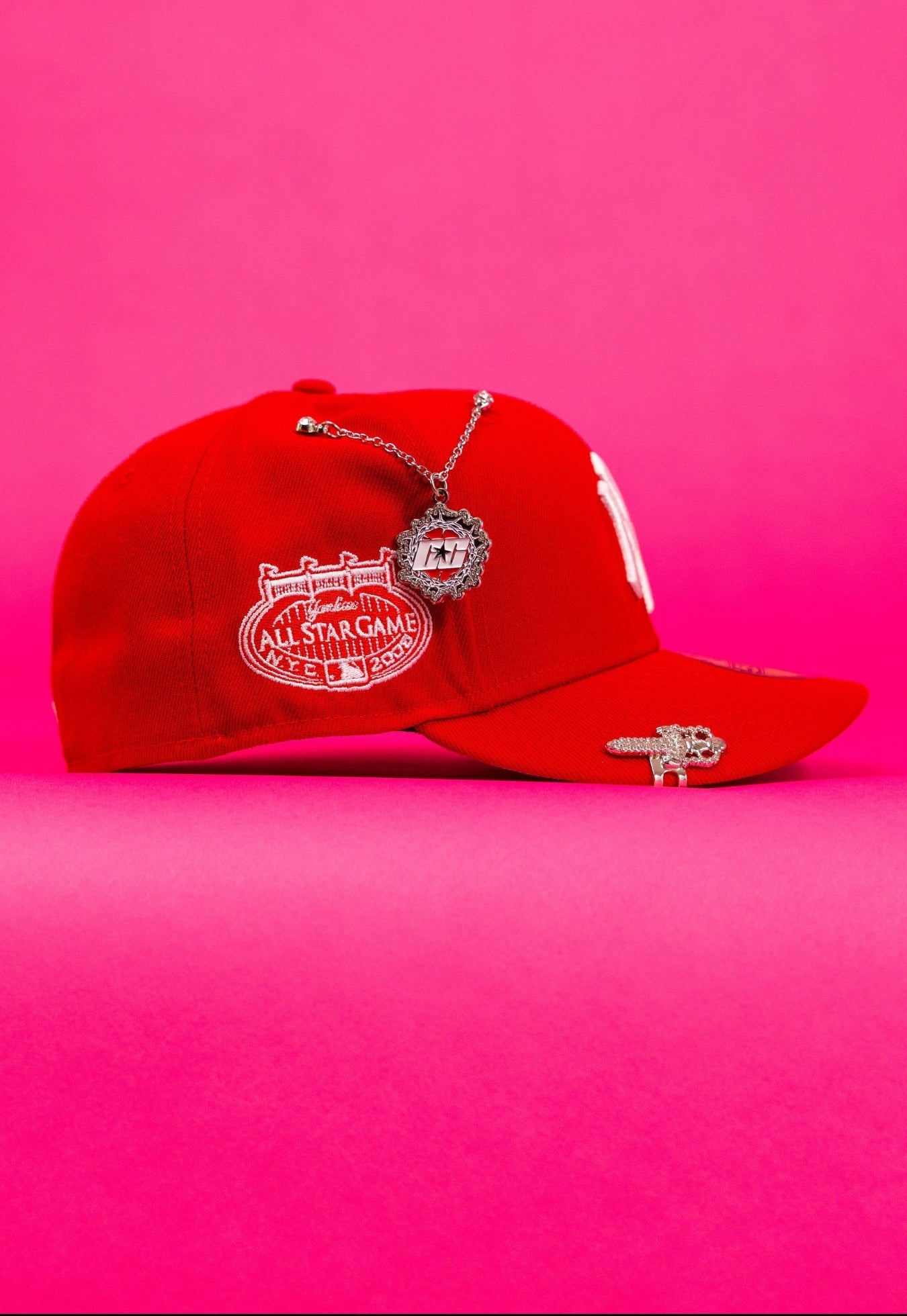 NEW ERA EXCLUSIVE 59FIFTY RED NEW YORK YANKEES W/ ALL STAR GAME SIDE PATCH