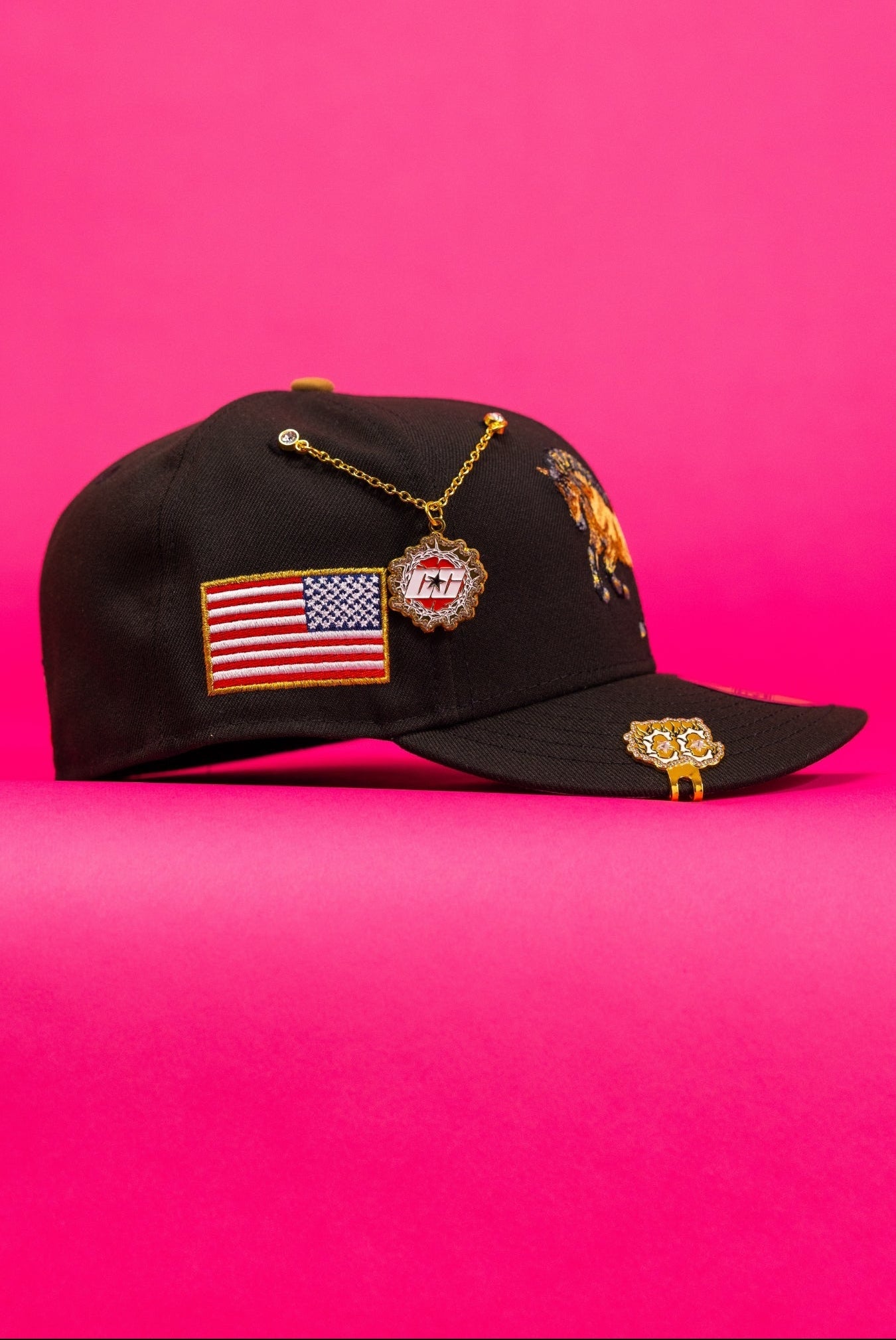 NEW ERA EXCLUSIVE 59FIFTY BLACK "EL CABALLO" W/ AMERICAN FLAG SIDE PATCH