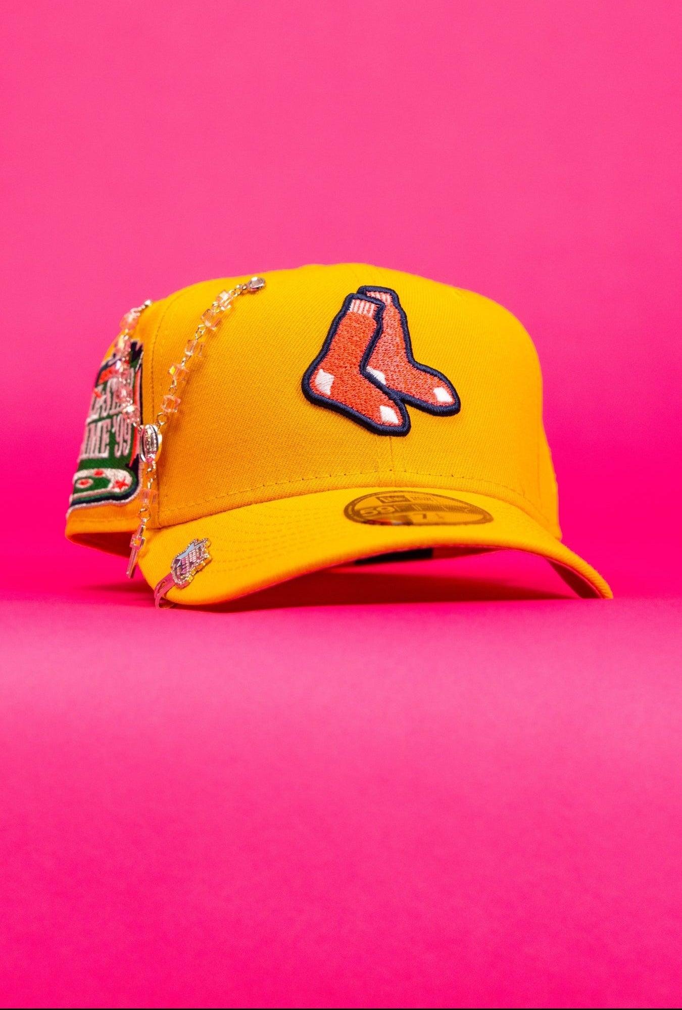NEW ERA EXCLUSIVE 59FIFTY YELLOW BOSTON RED SOX W/ 1999 ALL STAR GAME SIDE PATCH