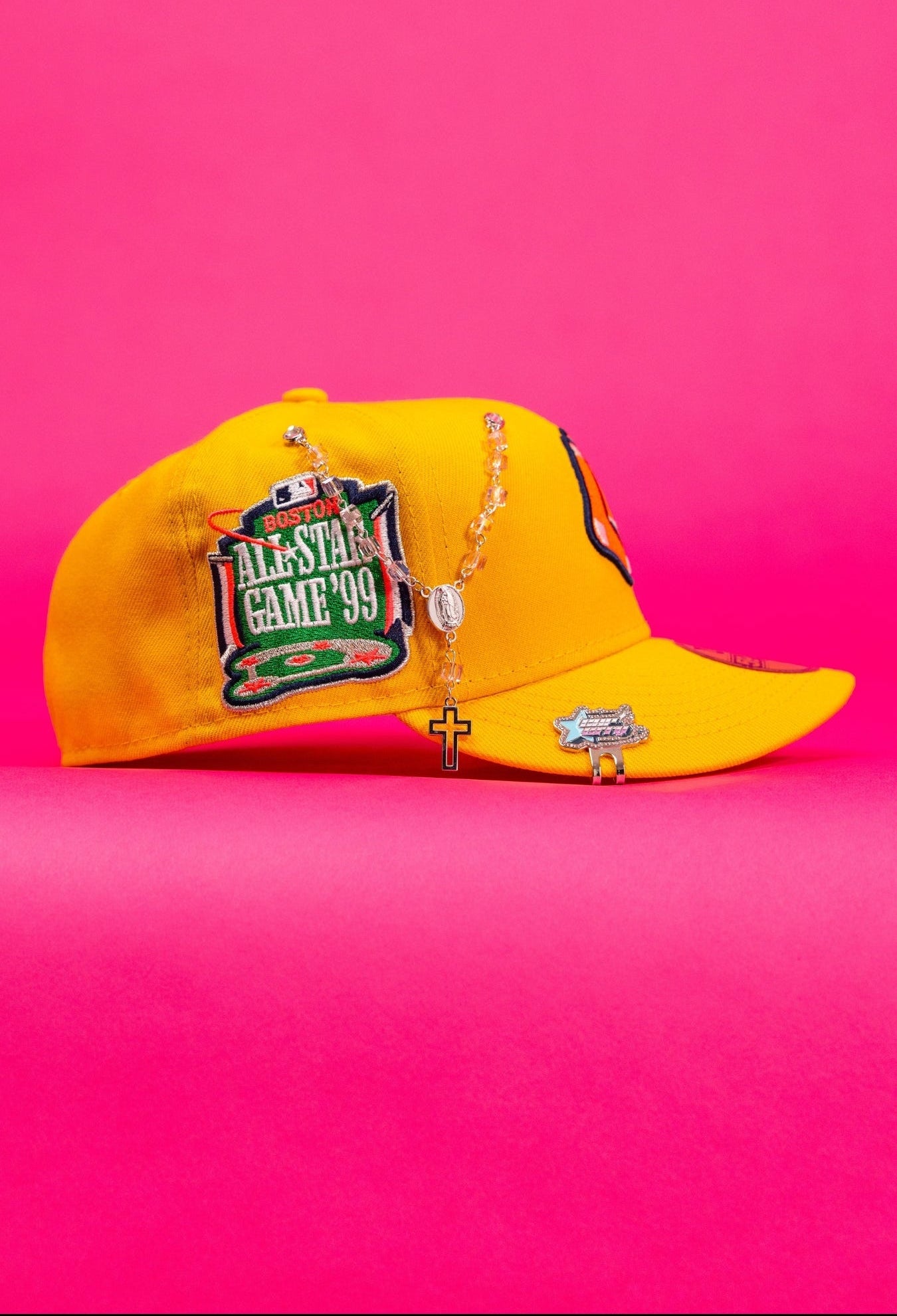 NEW ERA EXCLUSIVE 59FIFTY YELLOW BOSTON RED SOX W/ 1999 ALL STAR GAME SIDE PATCH