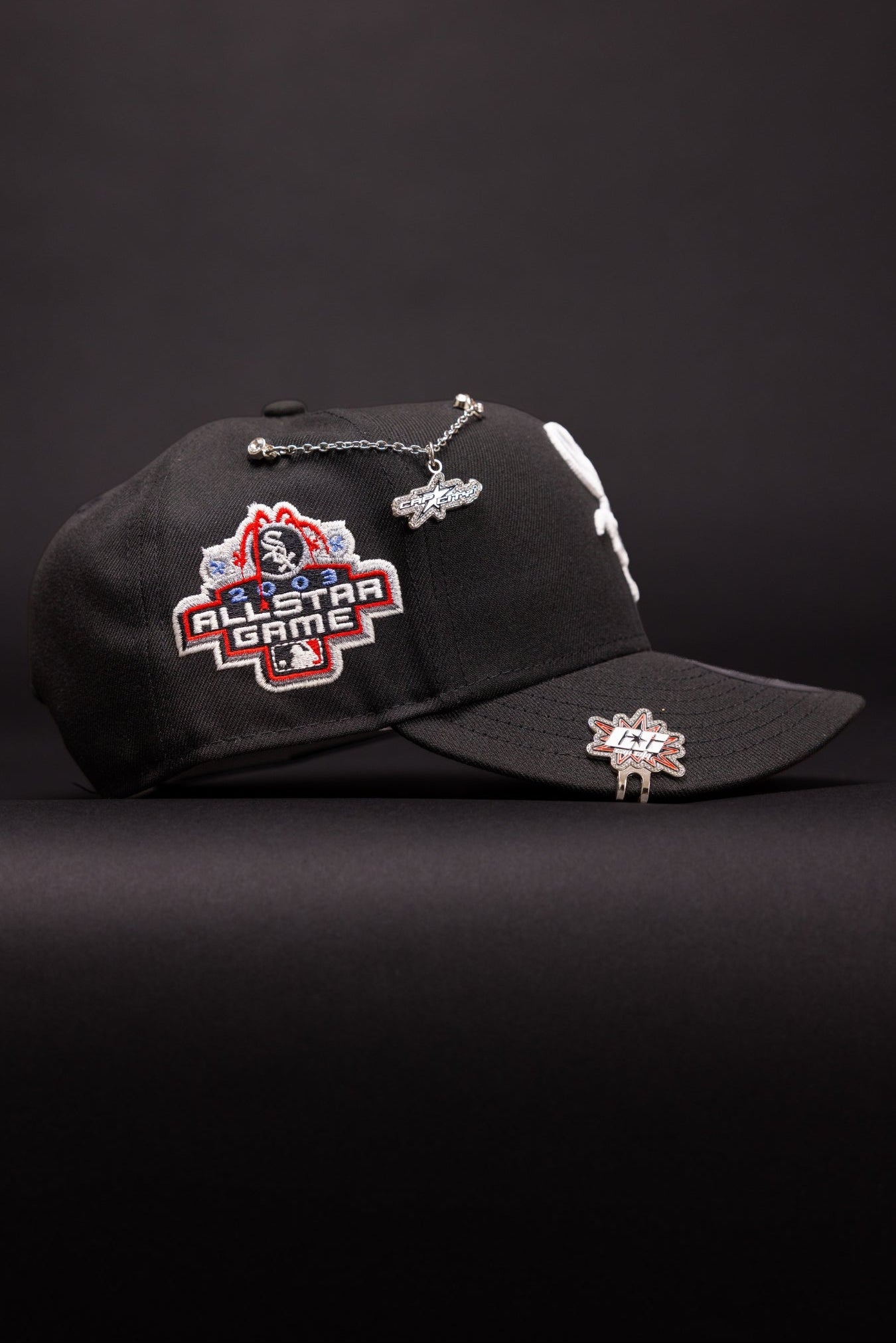 NEW ERA EXCLUSIVE 9FIFTY BLACK CHICAGO WHITE SOX SNAPBACK W/ 2003 ALL STAR GAME SIDE PATCH