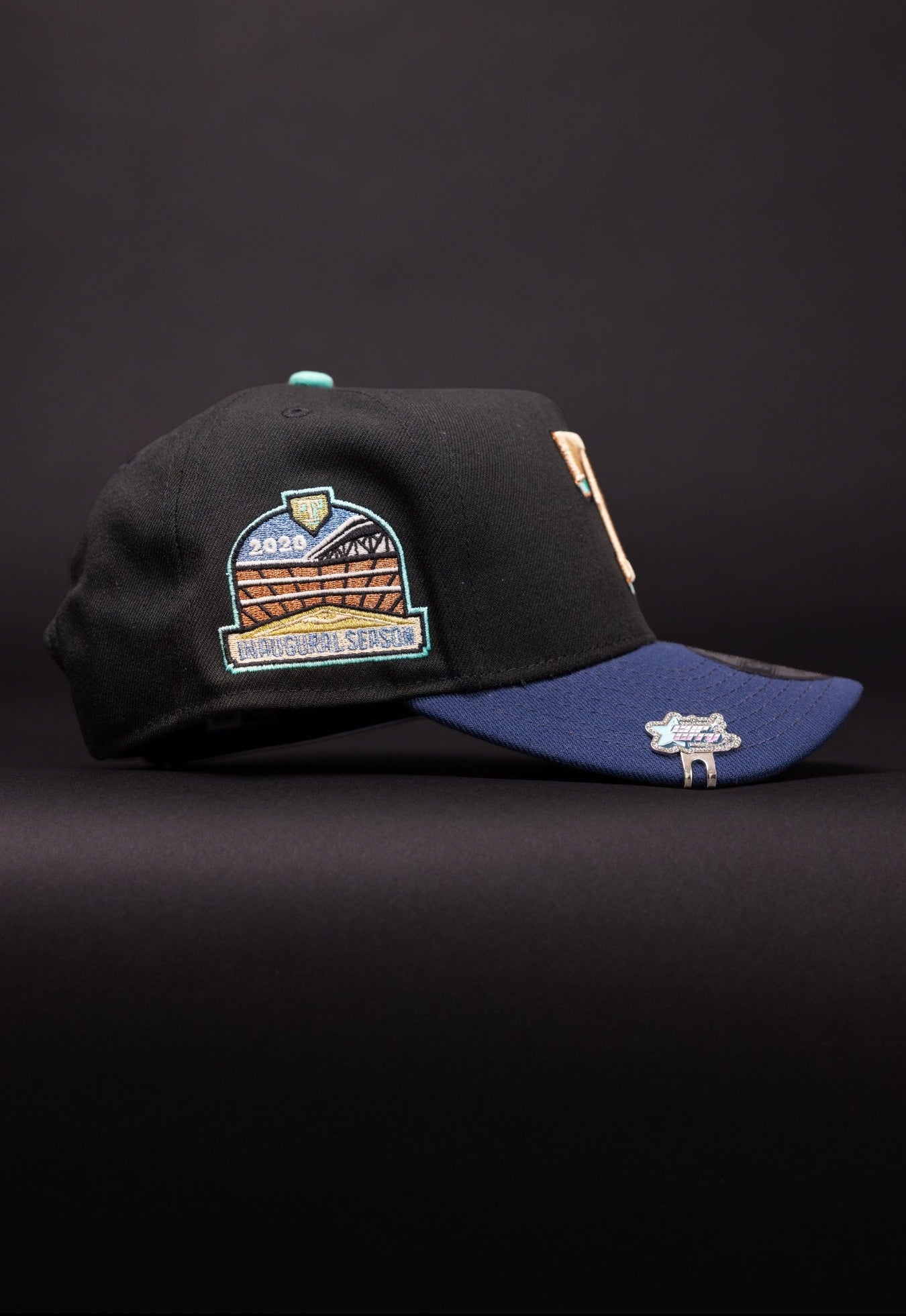 NEW ERA 9FIFTY A-FRAME BLACK/NAVY TEXAS RANGERS SNAPBACK W/ INAUGURAL SEASON SIDE PATCH