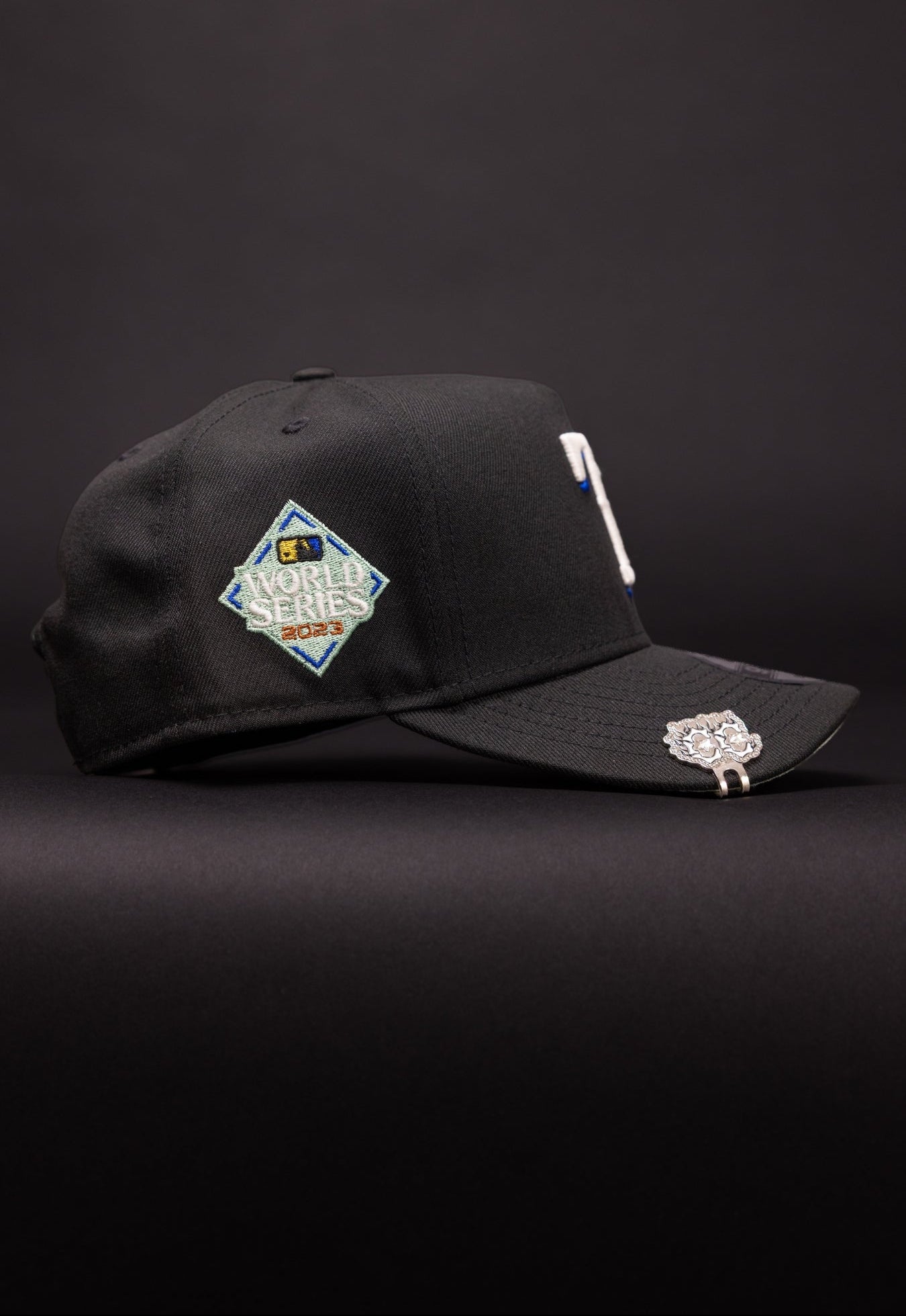 NEW ERA 9FIFTY A-FRAME BLACK TEXAS RANGERS SNAPBACK W/ WORLD SERIES SIDE PATCH
