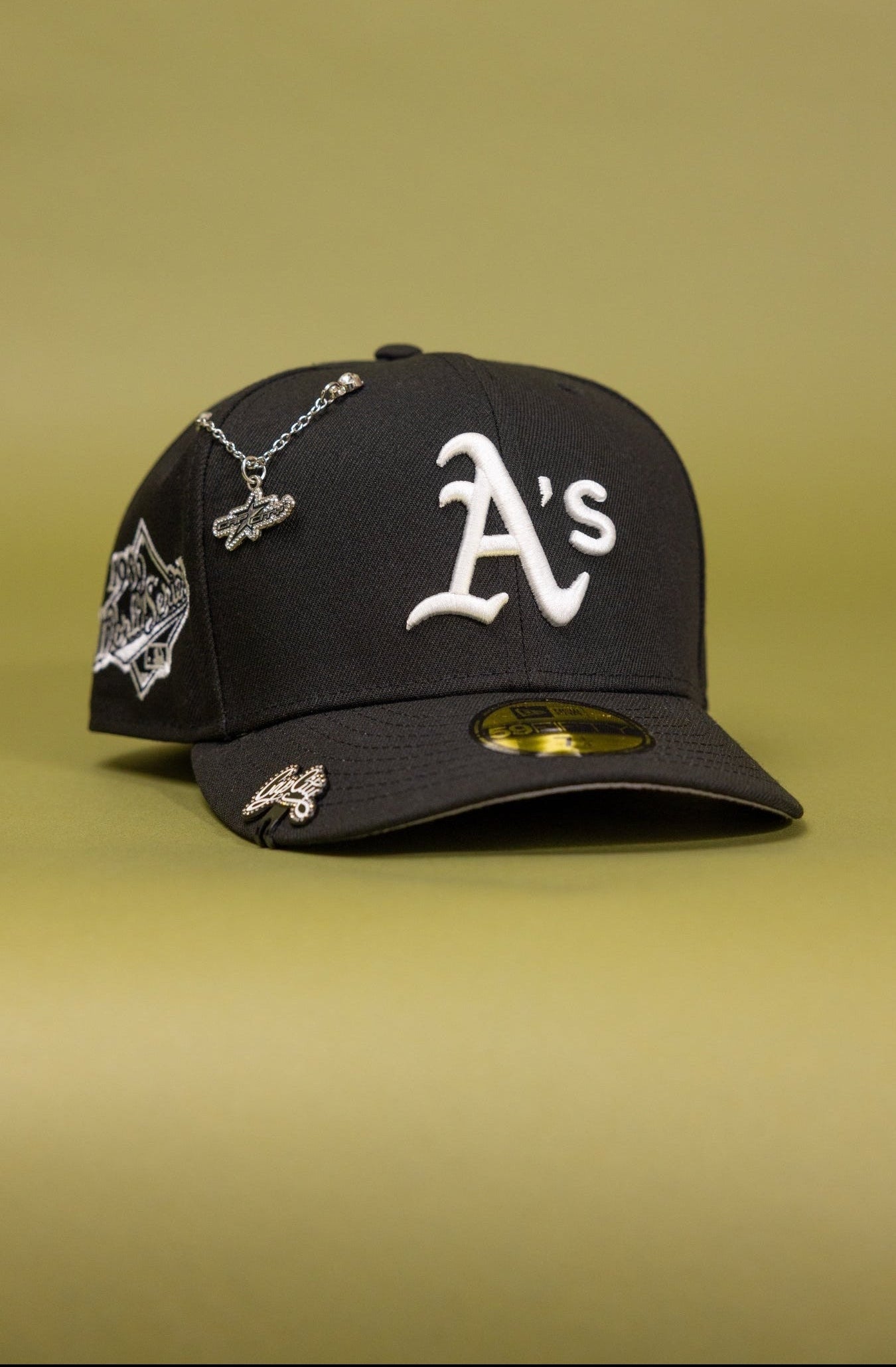 NEW ERA EXCLUSIVE 59FIFTY BLACK OAKLAND ATHLETICS W/ 1989 WORLD SERIES SIDE PATCH