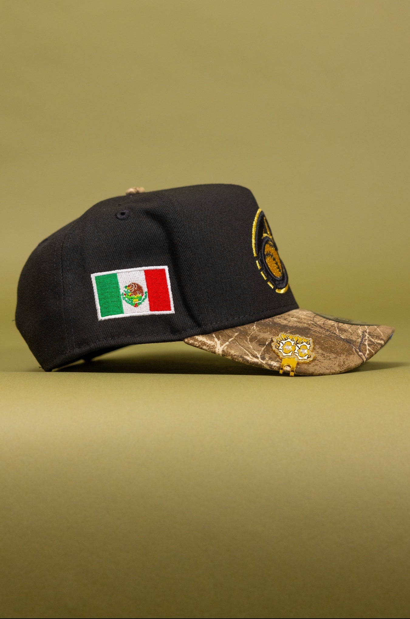 NEW ERA 9FIFTY A-FRAME BLACK/REALTREE CHARROS DE JALISCO SNAPBACK W/ "MEXICAN FLAG" SIDE PATCH