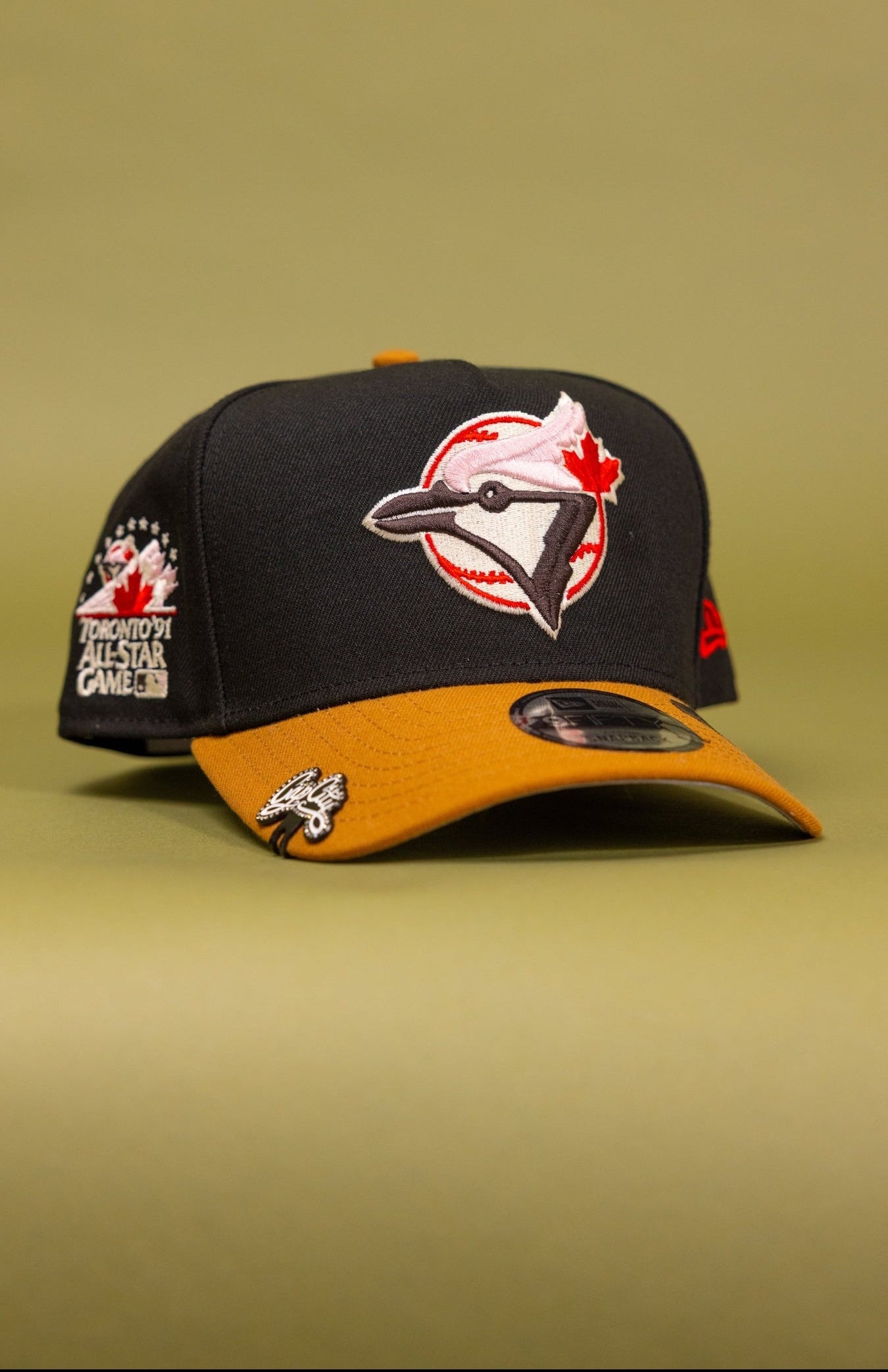 NEW ERA 9FIFTY A-FRAME BLACK/KHAKI TORONTO BLUE JAYS SNAPBACK W/ ALL STAR GAME SIDE PATCH