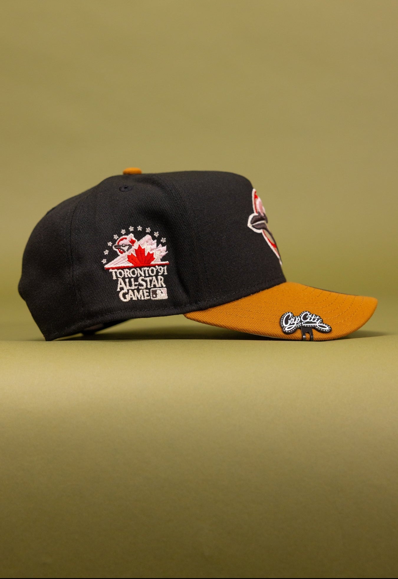 NEW ERA 9FIFTY A-FRAME BLACK/KHAKI TORONTO BLUE JAYS SNAPBACK W/ ALL STAR GAME SIDE PATCH