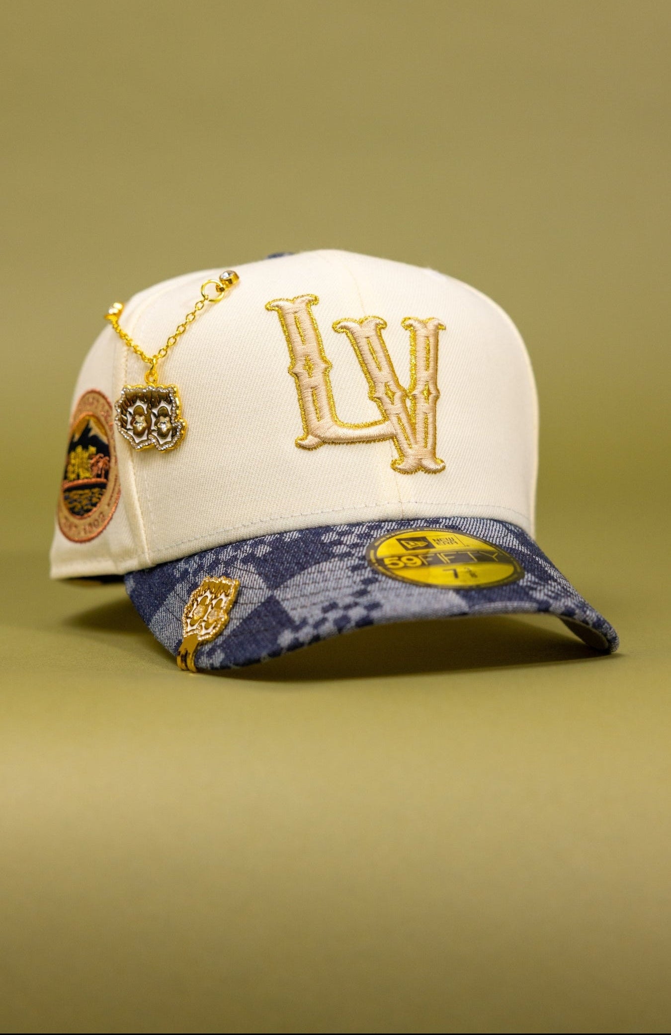 NEW ERA EXCLUSIVE 59FIFTY CHROME/GREY LAS VEGAS AVIATORS W/ PACIFIC COAST LEAGUE SIDE PATCH