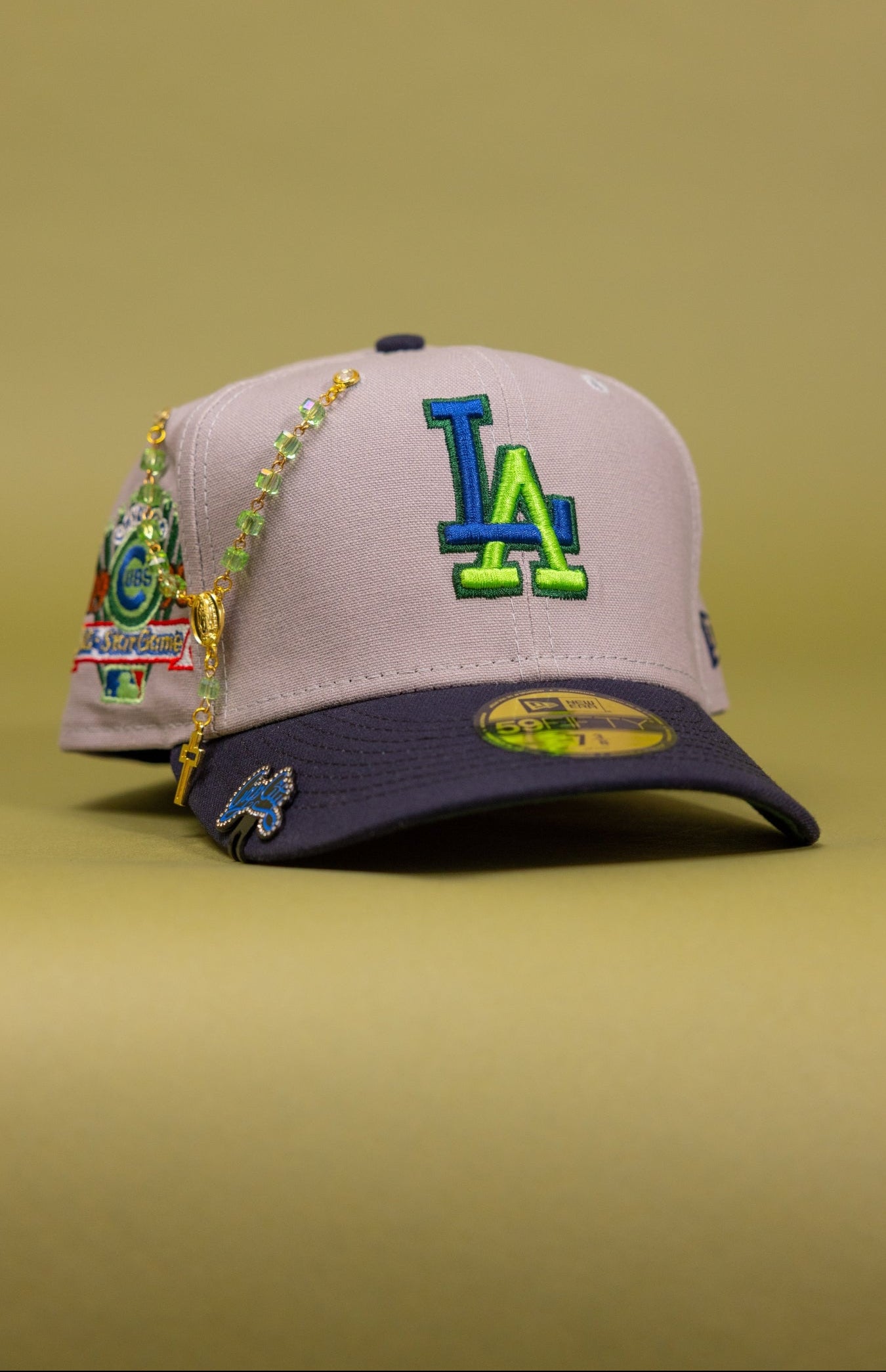 NEW ERA EXCLUSIVE 59FIFTY GREY/NAVY LOS ANGELES DOGERS W/ 1990 ALL STAR GAME SIDE PATCH