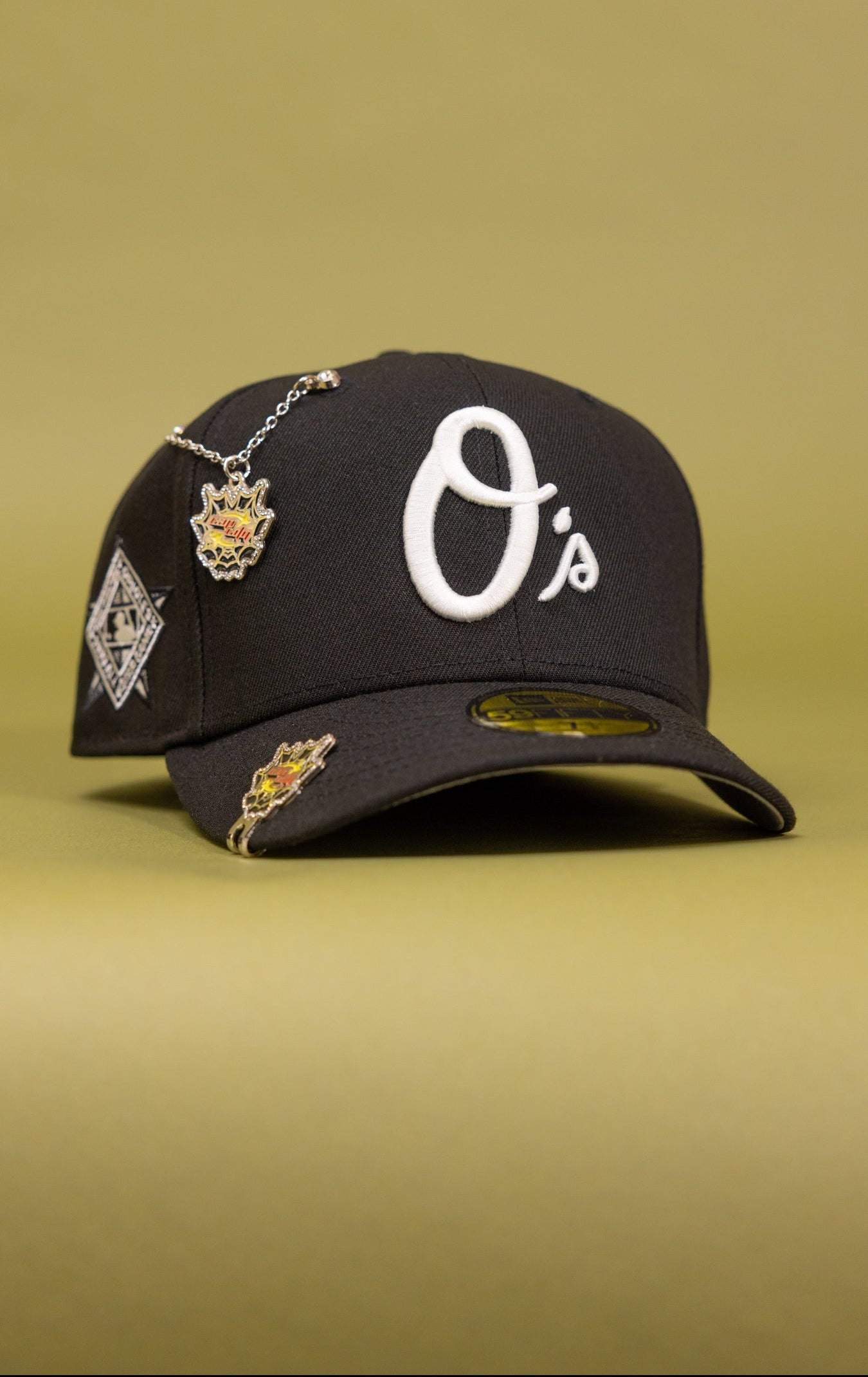 NEW ERA EXCLUSIVE 59FIFTY BLACK BALTIMORE ORIOLES W/ 1993 ALL STAR GAME SIDE PATCH