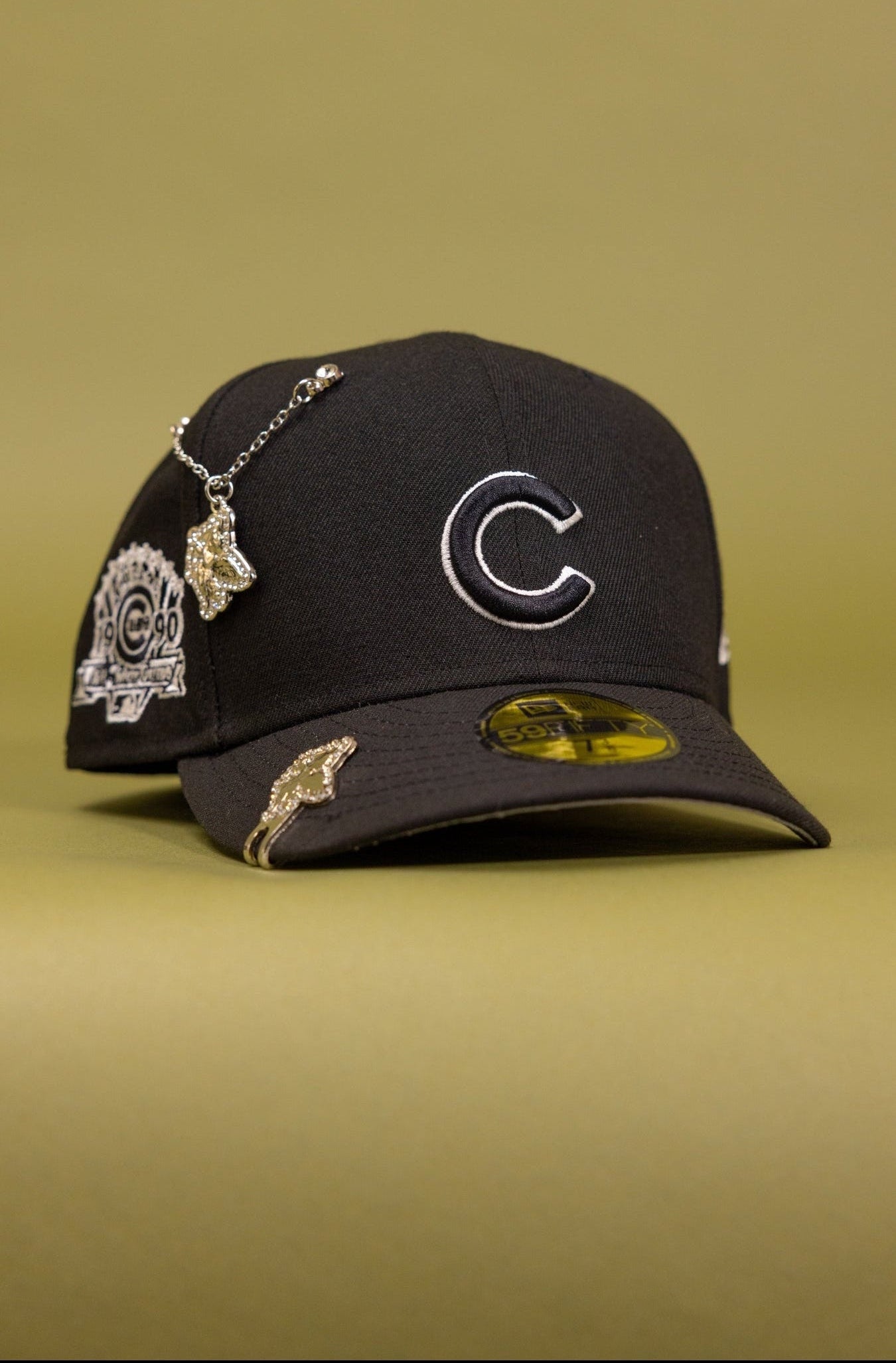 NEW ERA EXCLUSIVE 59FIFTY BLACK CHICAGO CUBS W/ 1990 ALL STAR GAME SIDE PATCH