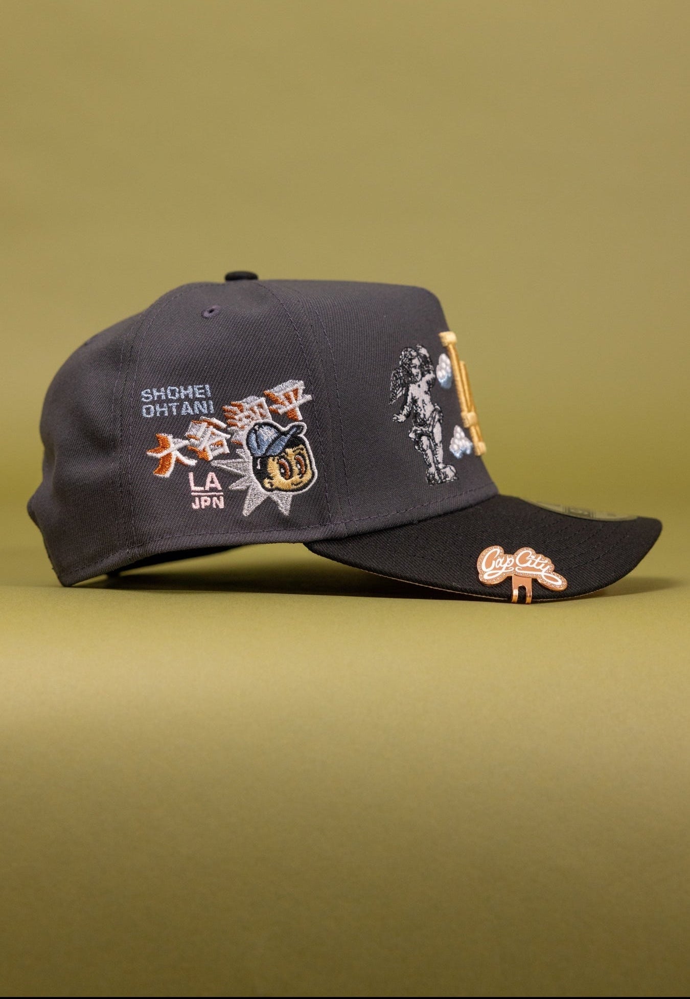 NEW ERA 9FIFTY A-FRAME DARK GREY/BLACK LOS ANGELES DODGERS "HEAVENLY CITY" W/ SHOHEI OHTANI SIDE PATCH