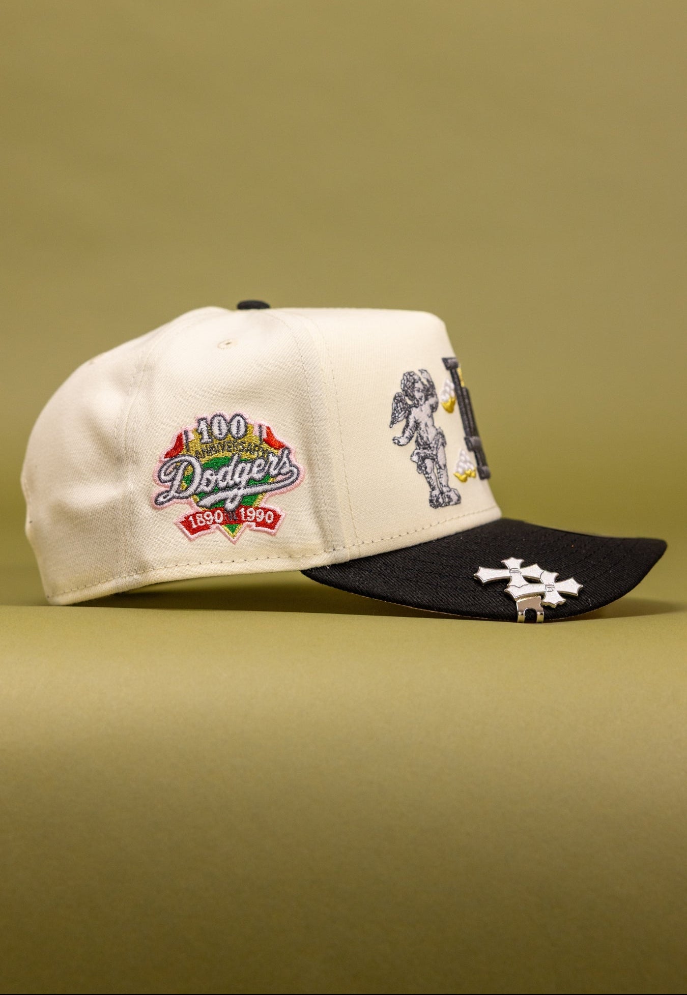 NEW ERA 9FIFTY A-FRAME CHROME/BLACK LOS ANGELES DODGERS "HEAVENLY CITY" W/ 100TH ANNIVERSARY SIDE PATCH