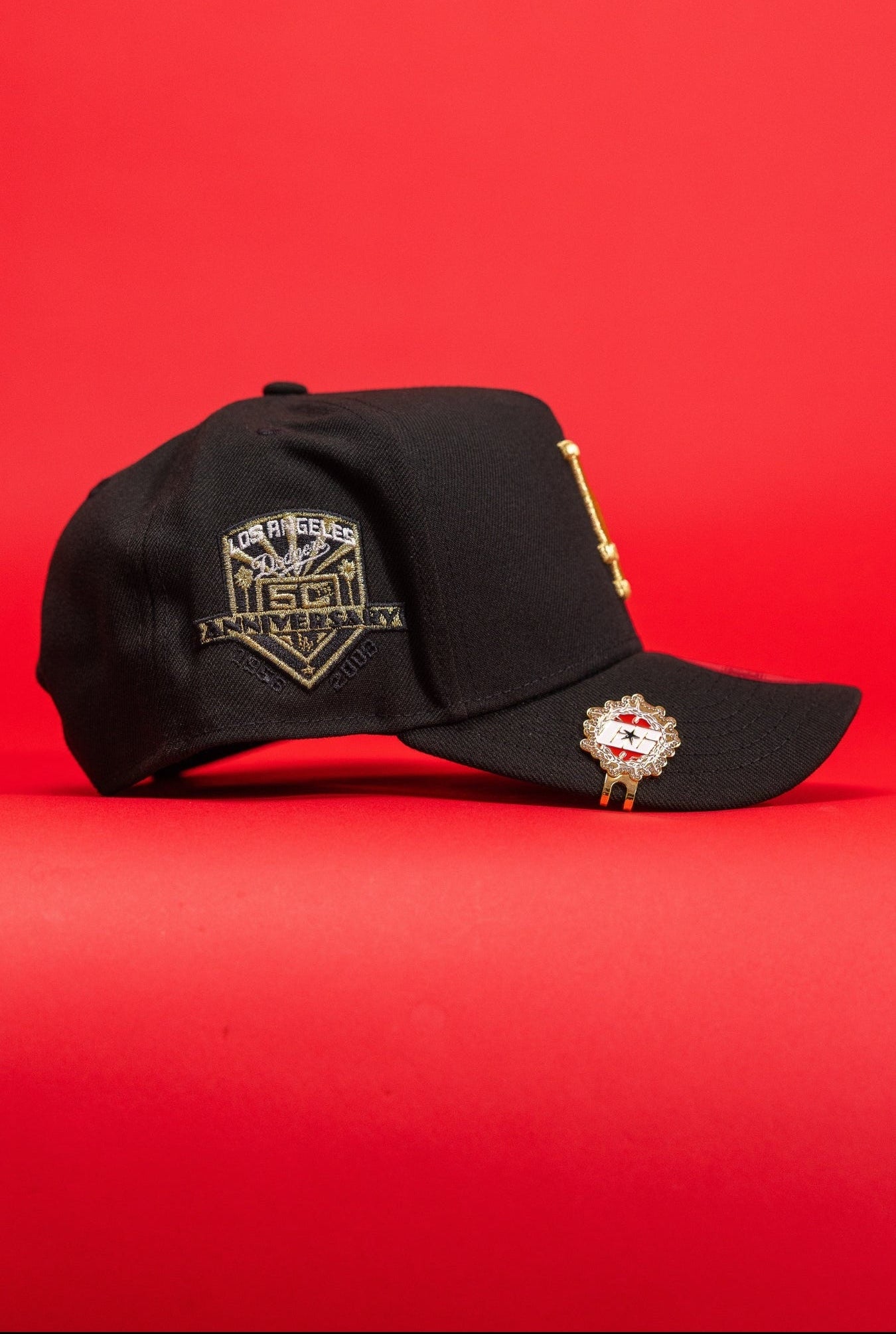 New Era Exclusive 9Fifty A-Frame Black Los Angeles Dodgers Snapback W/ 50th Anniversary Side Patch