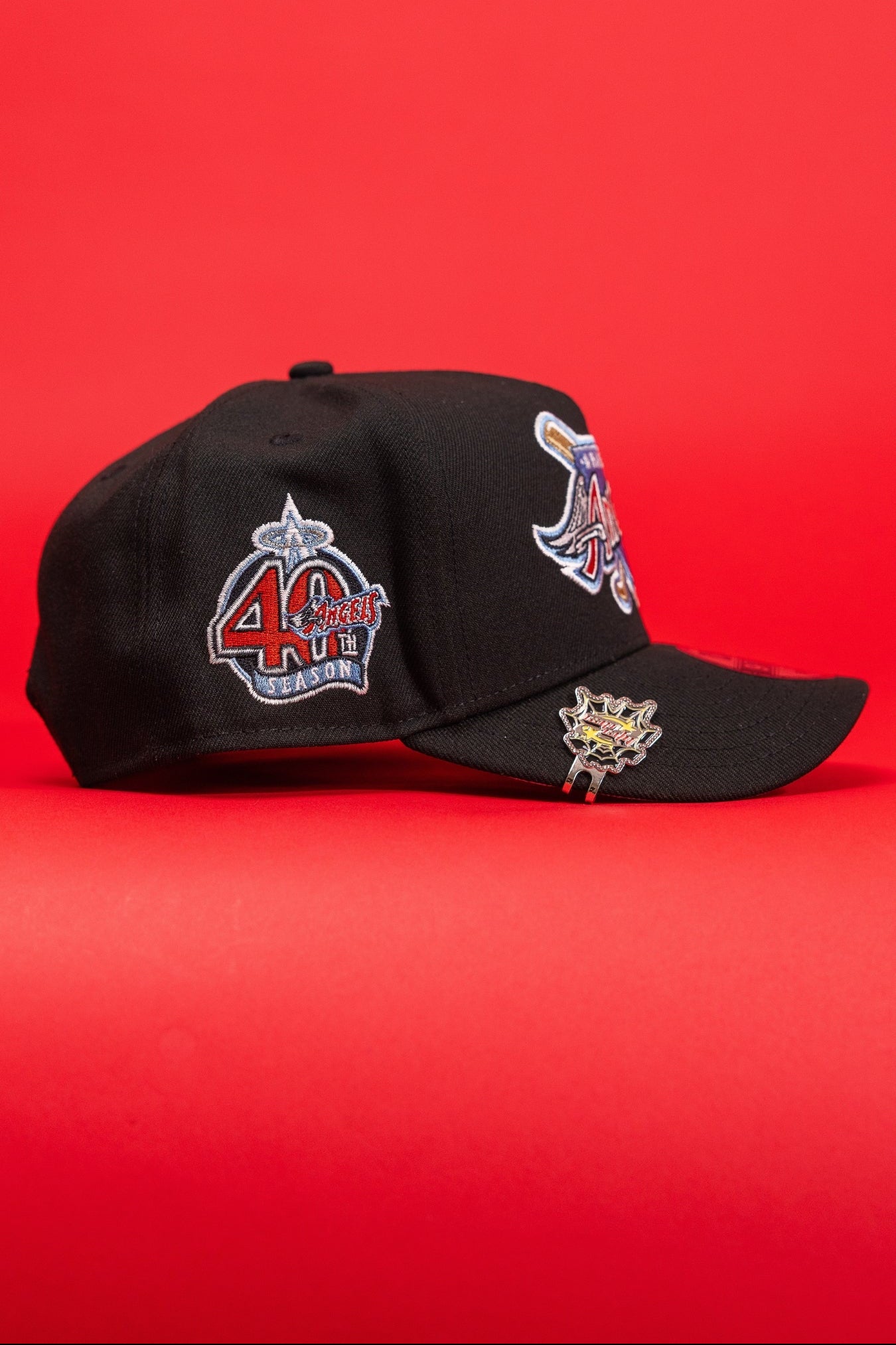 New Era Exclusive 9Fifty A-Frame Black Anaheim Angels Snapback W/ 40th Anniversary Side Patch