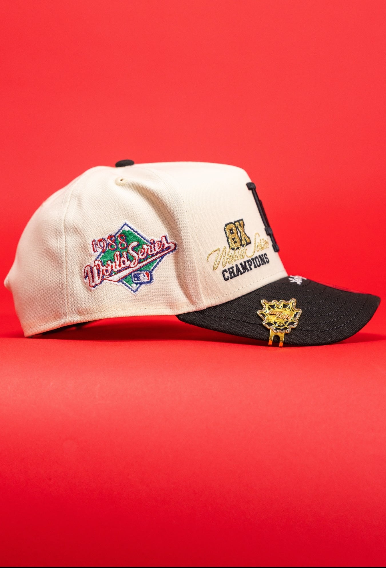 New Era Exclusive 9Fifty A-Frame Chrome/Black Los Angeles Dodgers Snapback W/ World Series Embroidery Patches