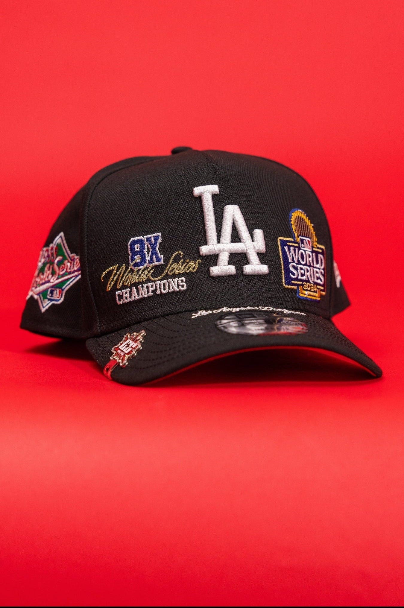New Era Exclusive 9Fifty A-Frame Black Los Angeles Dodgers Snapback W/ World Series Embroidery Patches