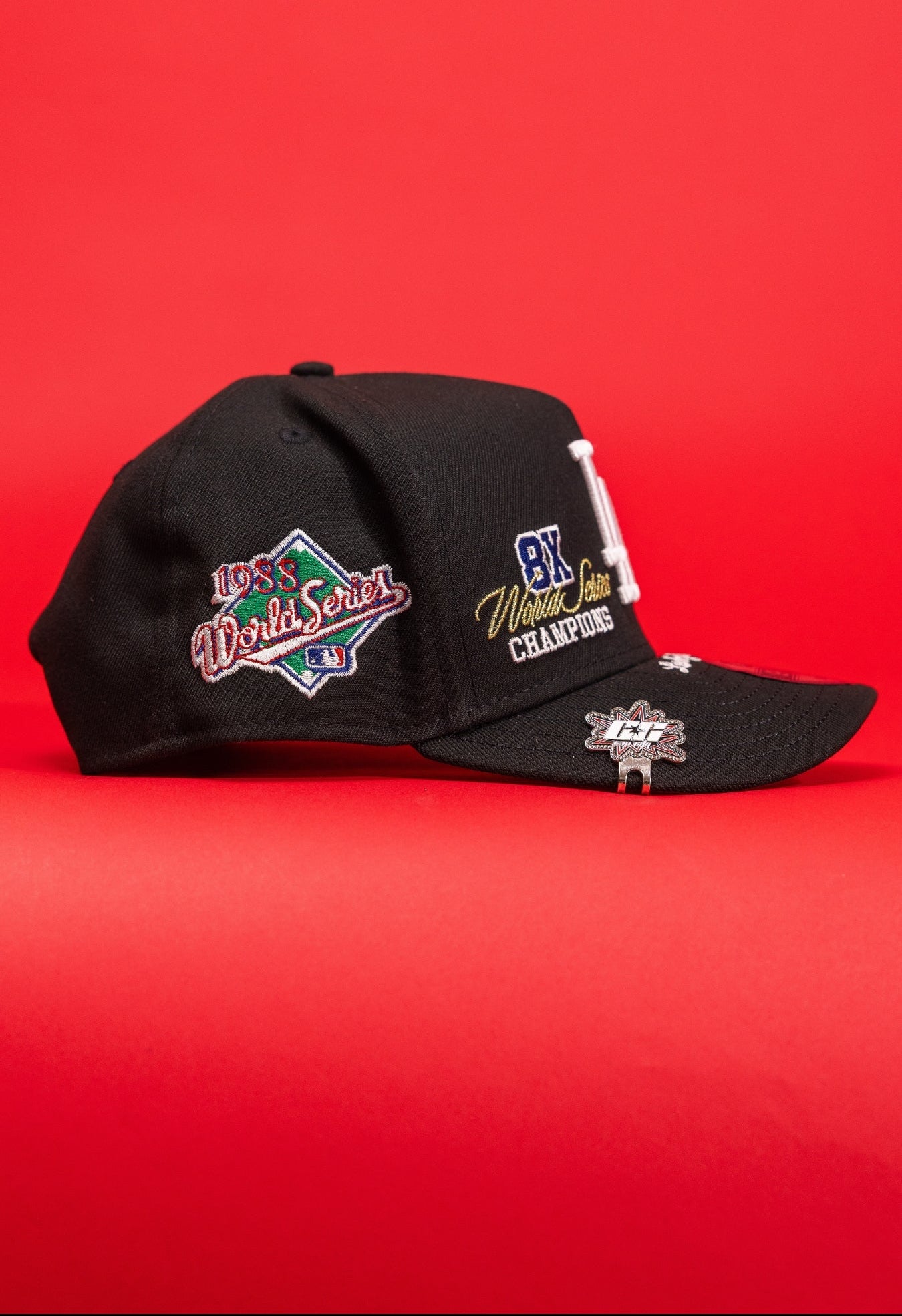 New Era Exclusive 9Fifty A-Frame Black Los Angeles Dodgers Snapback W/ World Series Embroidery Patches