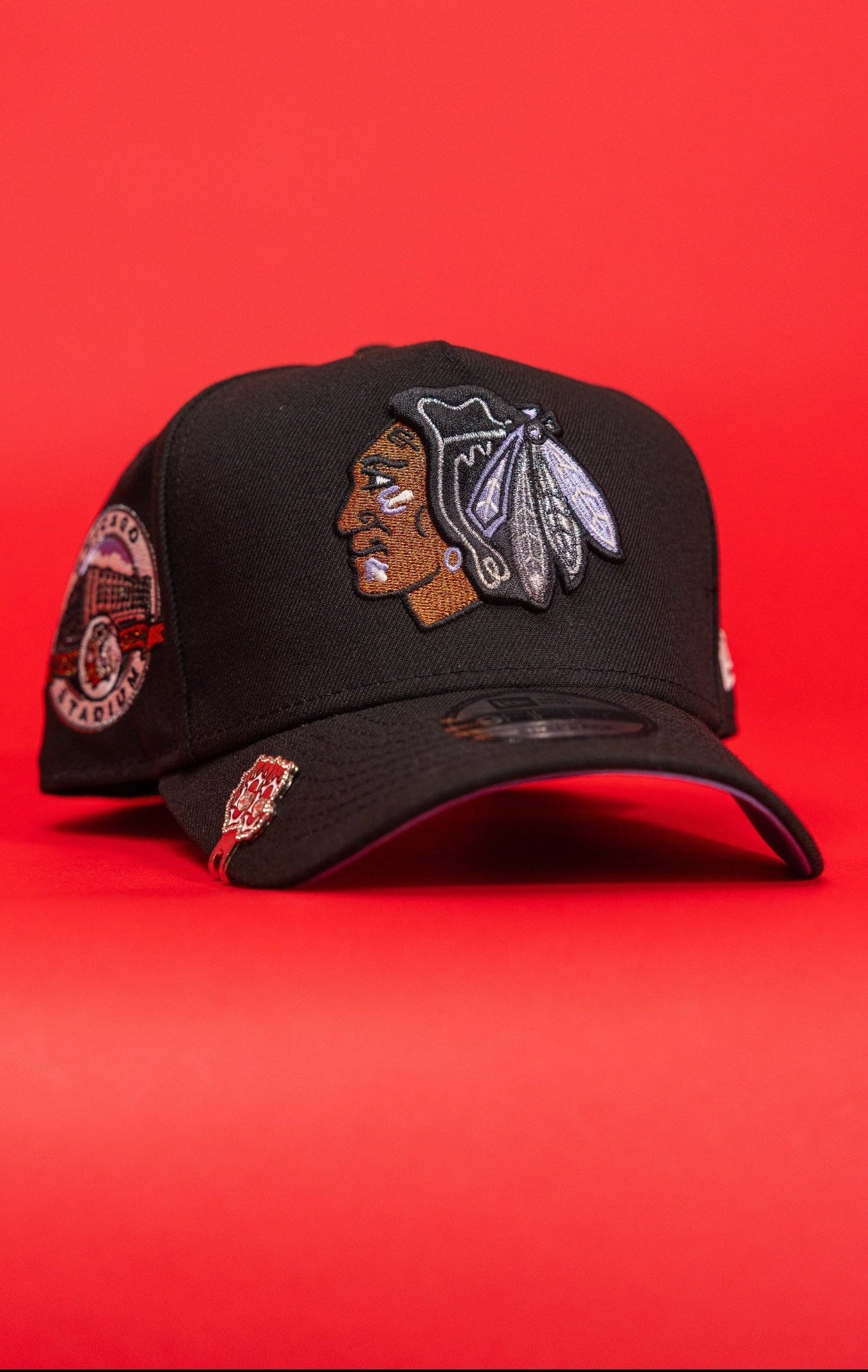 New Era Exclusive 9Fifty A-Frame Black Chicago Blackhawks Snapback W/ Chicago Stadium Side Patch