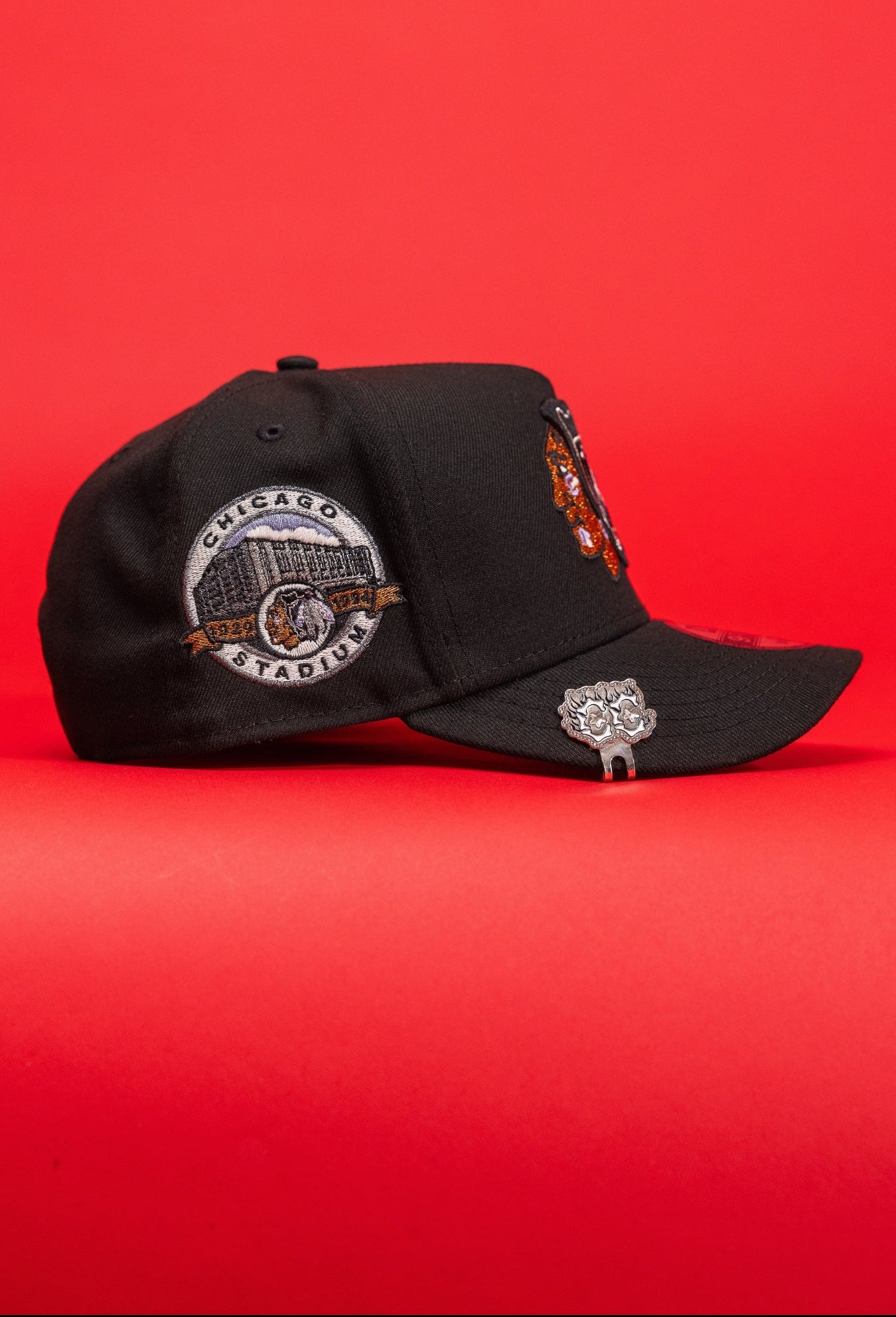 New Era Exclusive 9Fifty A-Frame Black Chicago Blackhawks Snapback W/ Chicago Stadium Side Patch