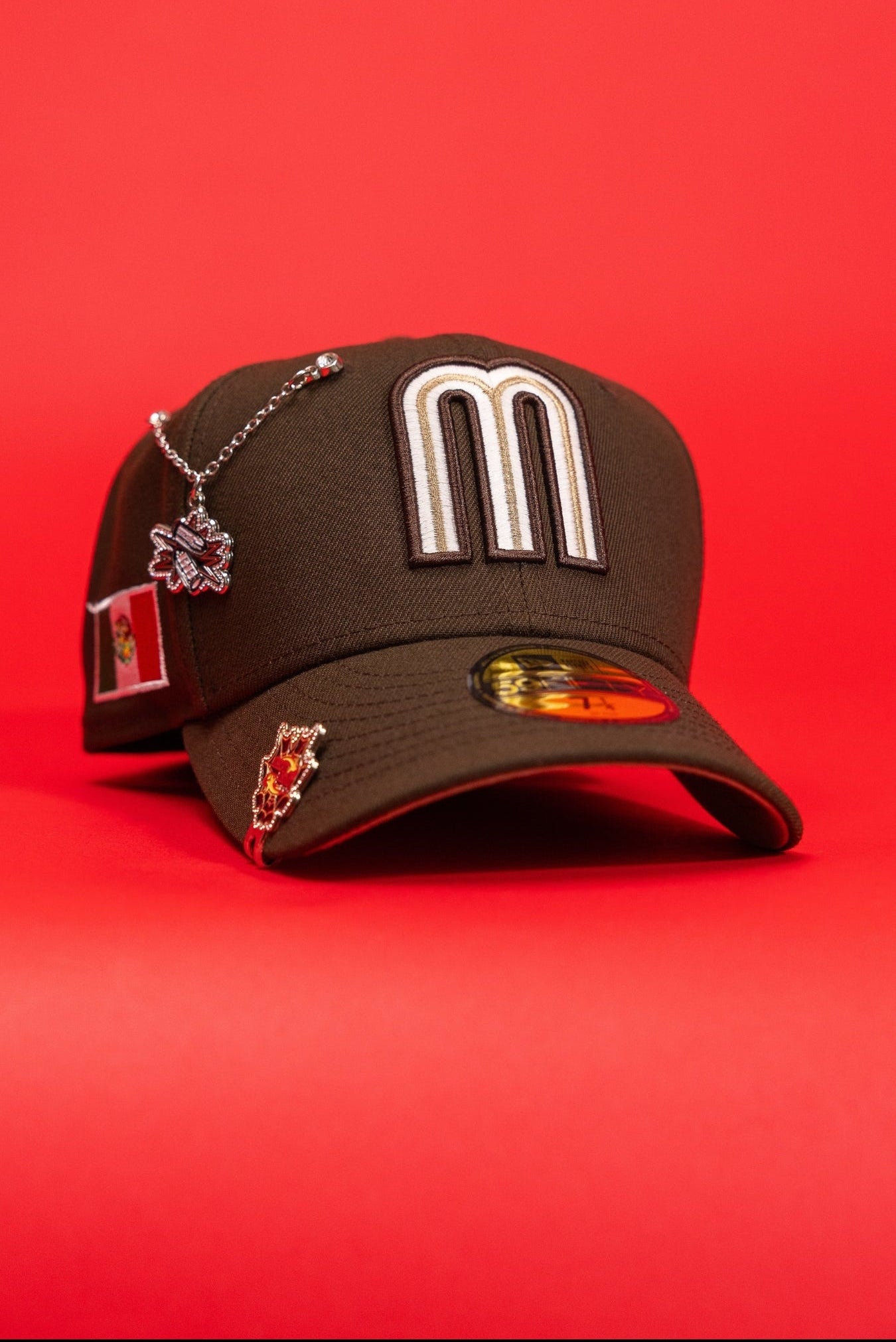 NEW ERA EXCLUSIVE 59FIFTY BROWN 2026 WBC MEXICO W/ "MEXICAN FLAG" SIDE PATCH