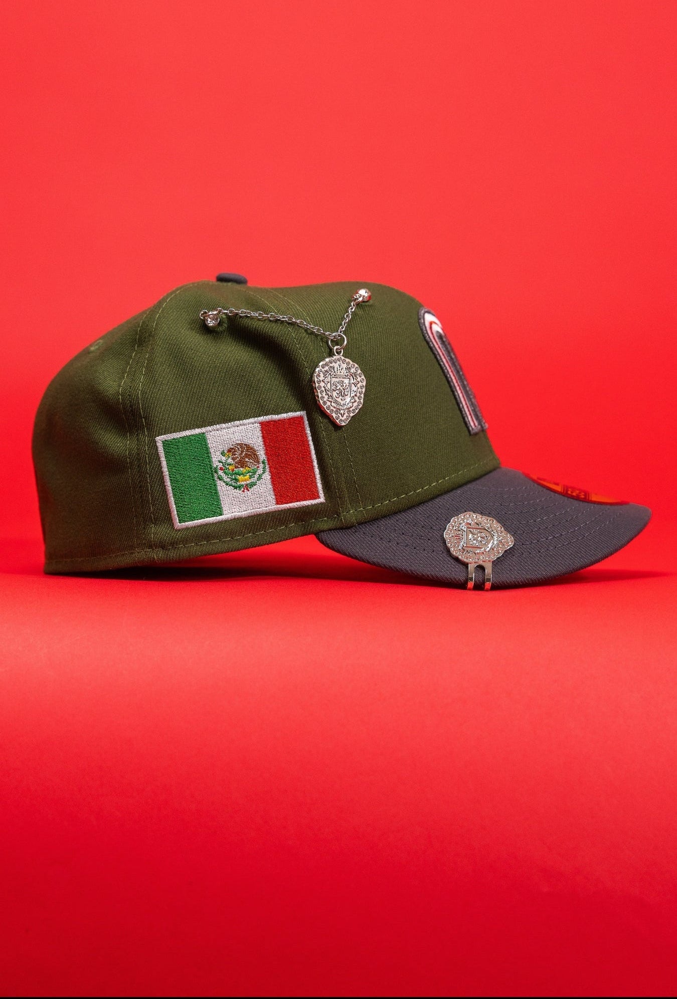 NEW ERA EXCLUSIVE 59FIFTY PINE GREEN/GREY 2026 WBC MEXICO W/ "MEXICAN FLAG" SIDE PATCH