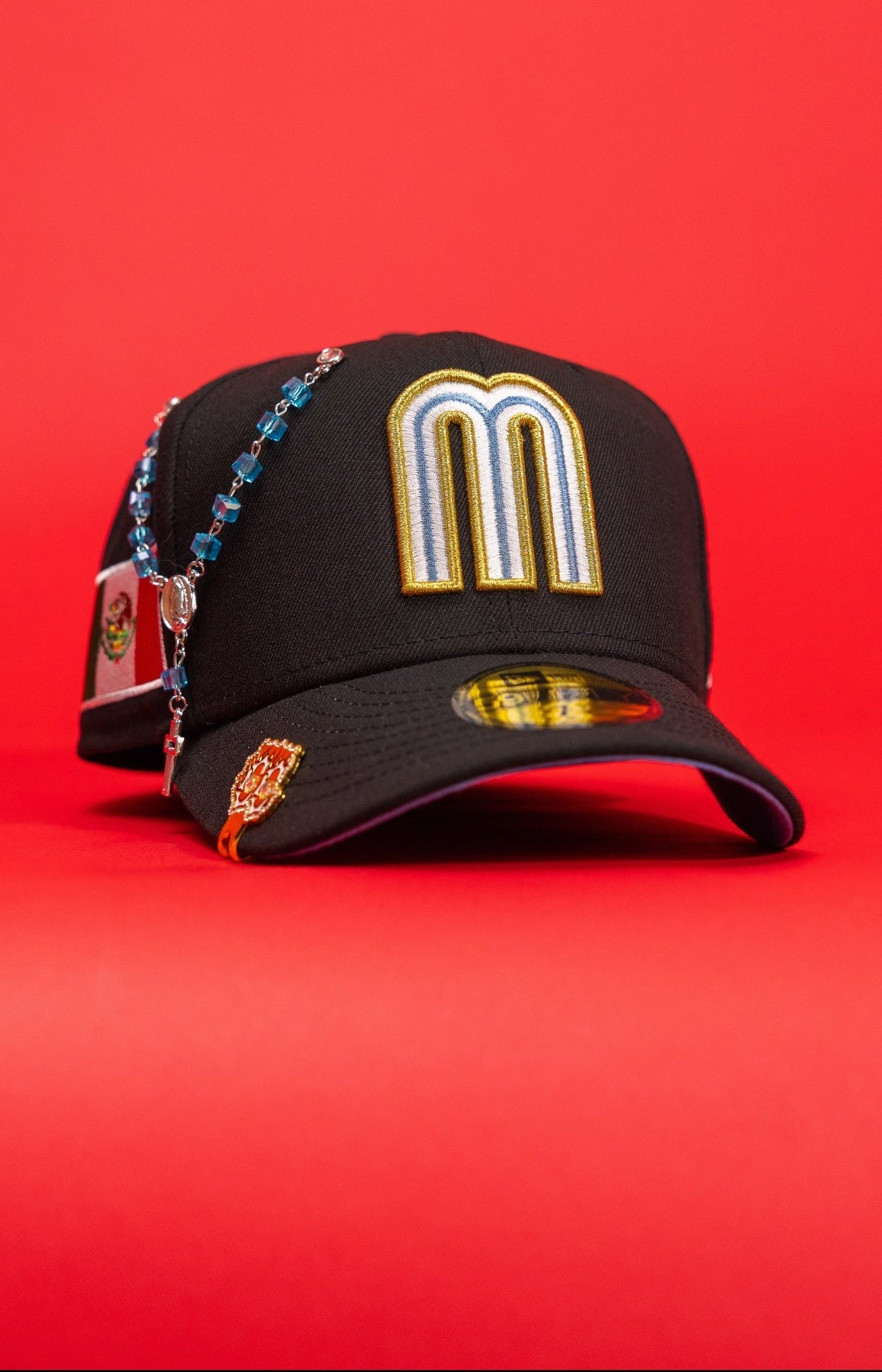 NEW ERA EXCLUSIVE 59FIFTY BLACK 2026 WBC MEXICO W/ "MEXICAN FLAG" SIDE PATCH