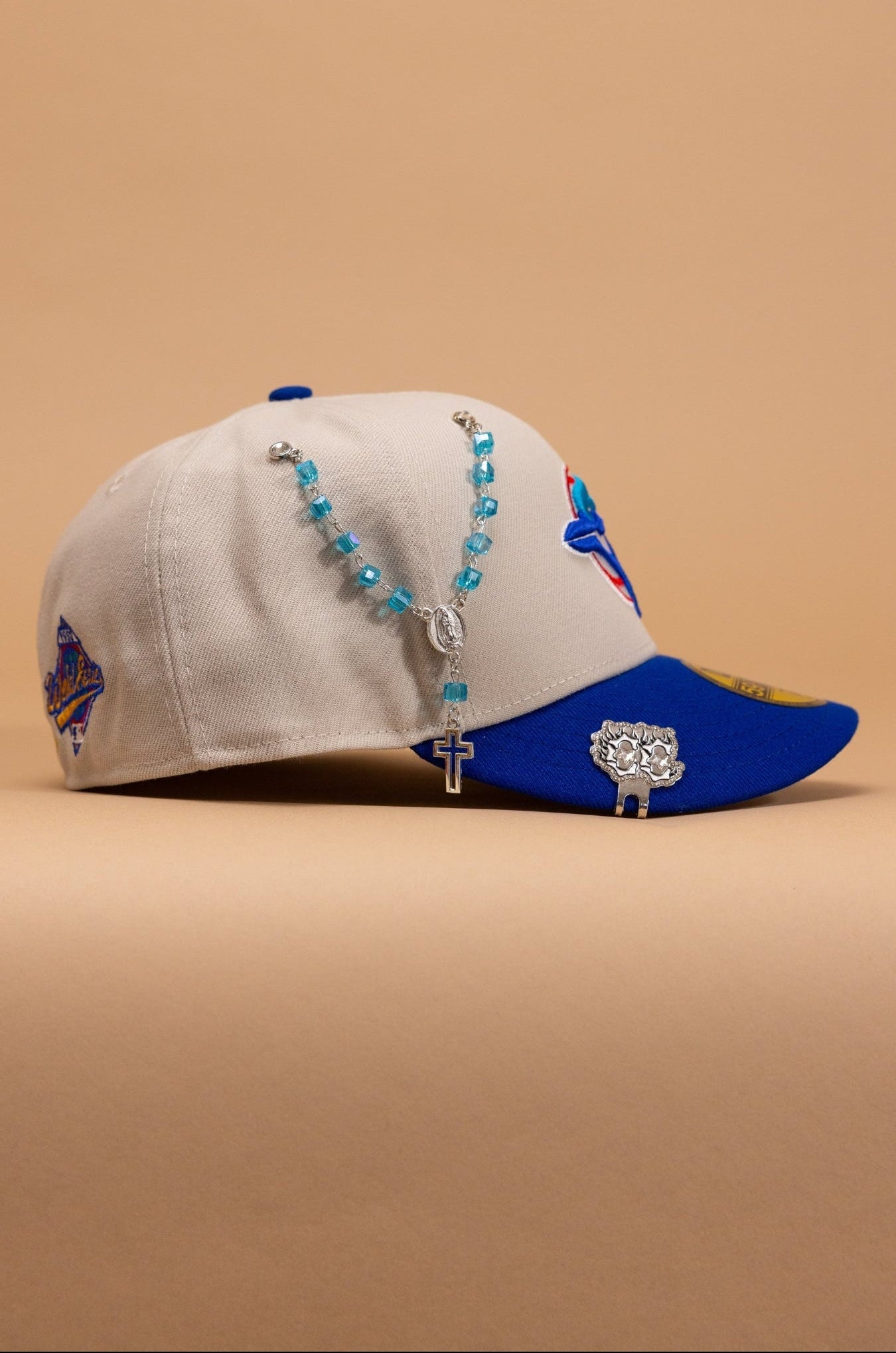 New Era Exclusive 59Fifty Stone Grey/Blue Toronto Blue Jays W/ World Series Embroidery
