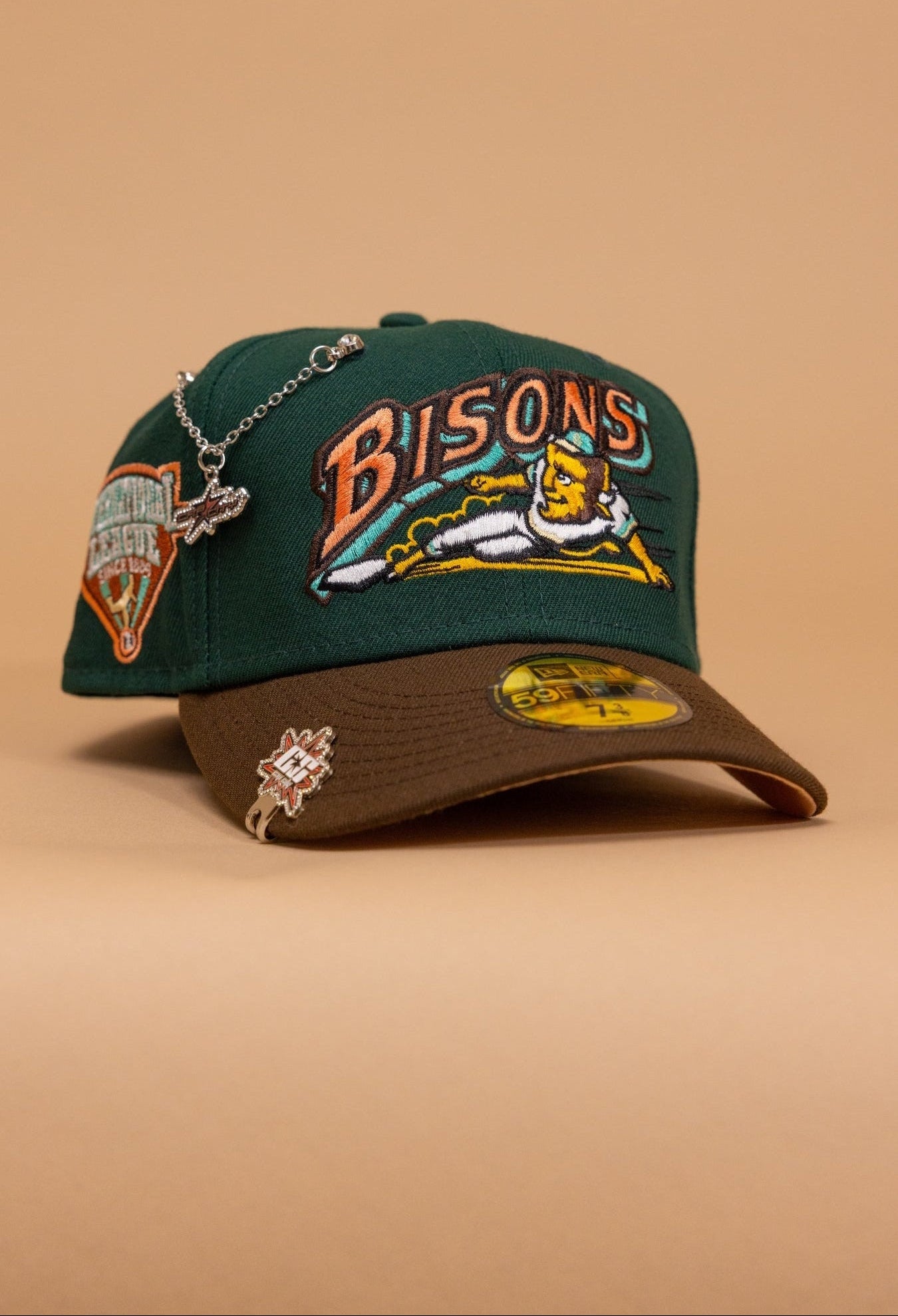 New Era Exclusive 59Fifty Forest Green/Brown Buffalo Bisons W/ International League Side Patch