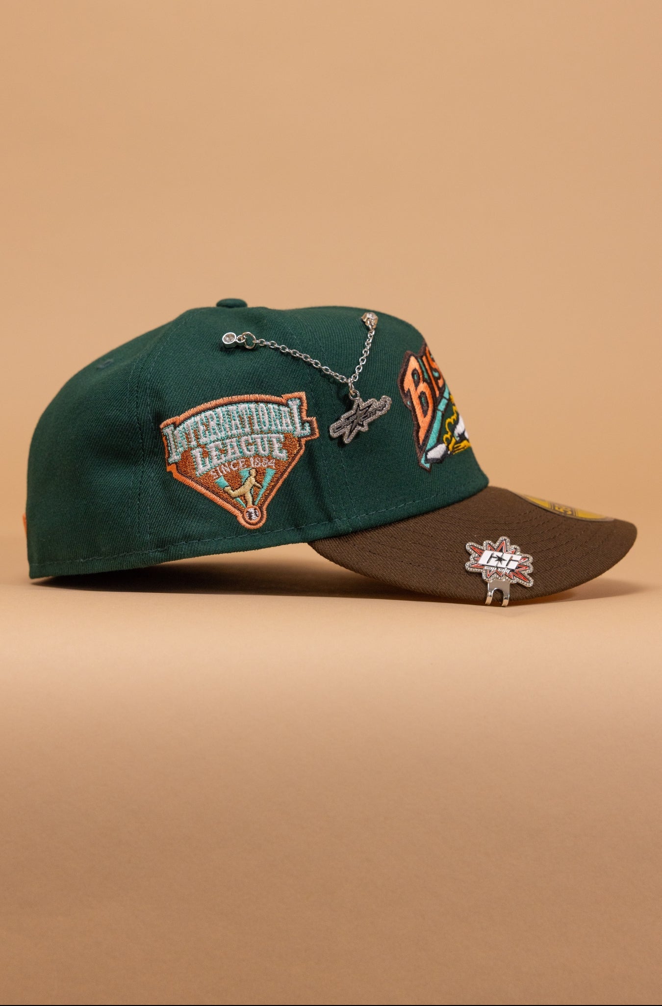 New Era Exclusive 59Fifty Forest Green/Brown Buffalo Bisons W/ International League Side Patch
