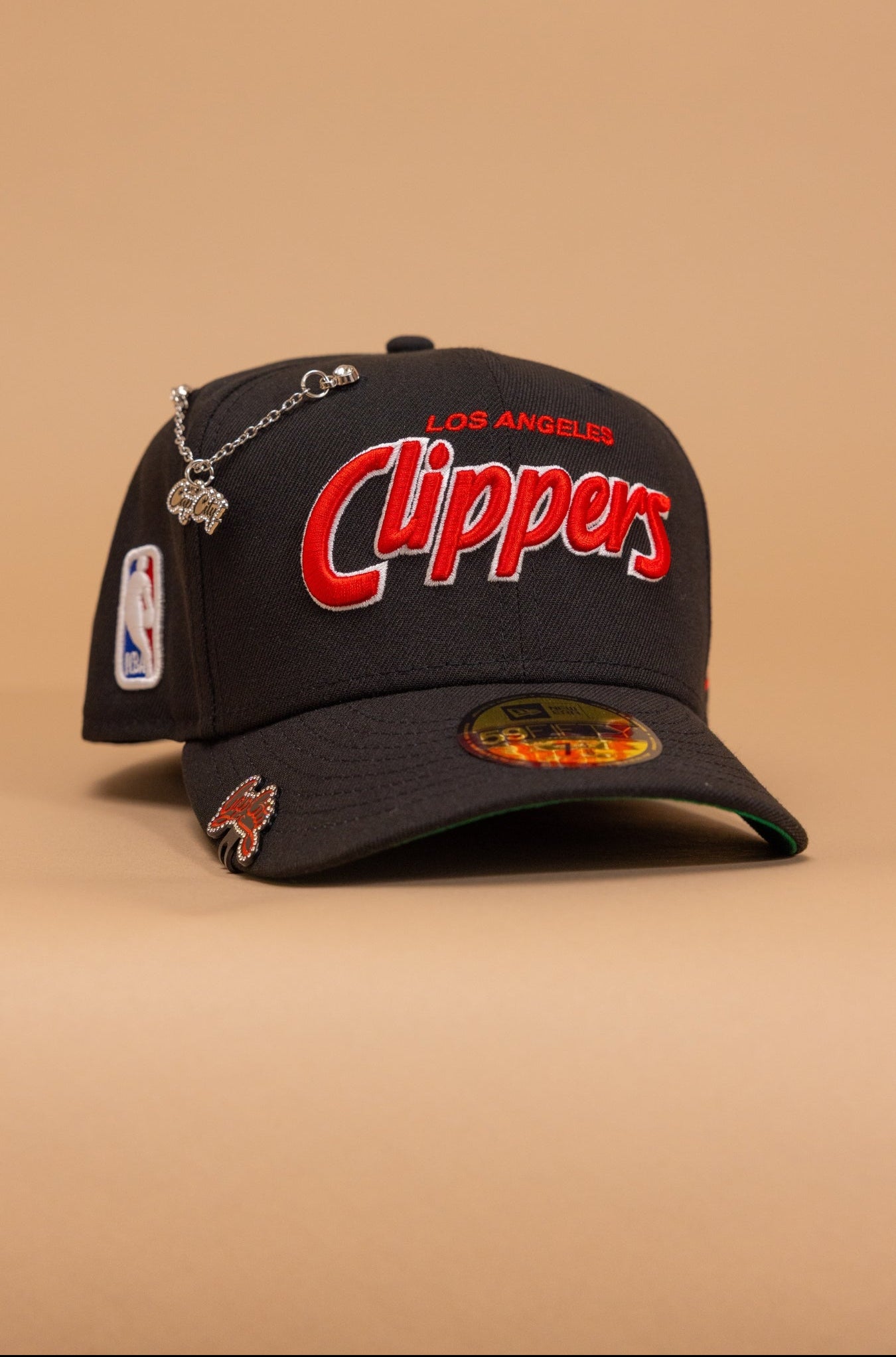 New Era Exclusive 59Fifty Black Los Angeles Clippers W/ "NBA" Logo Side Patch